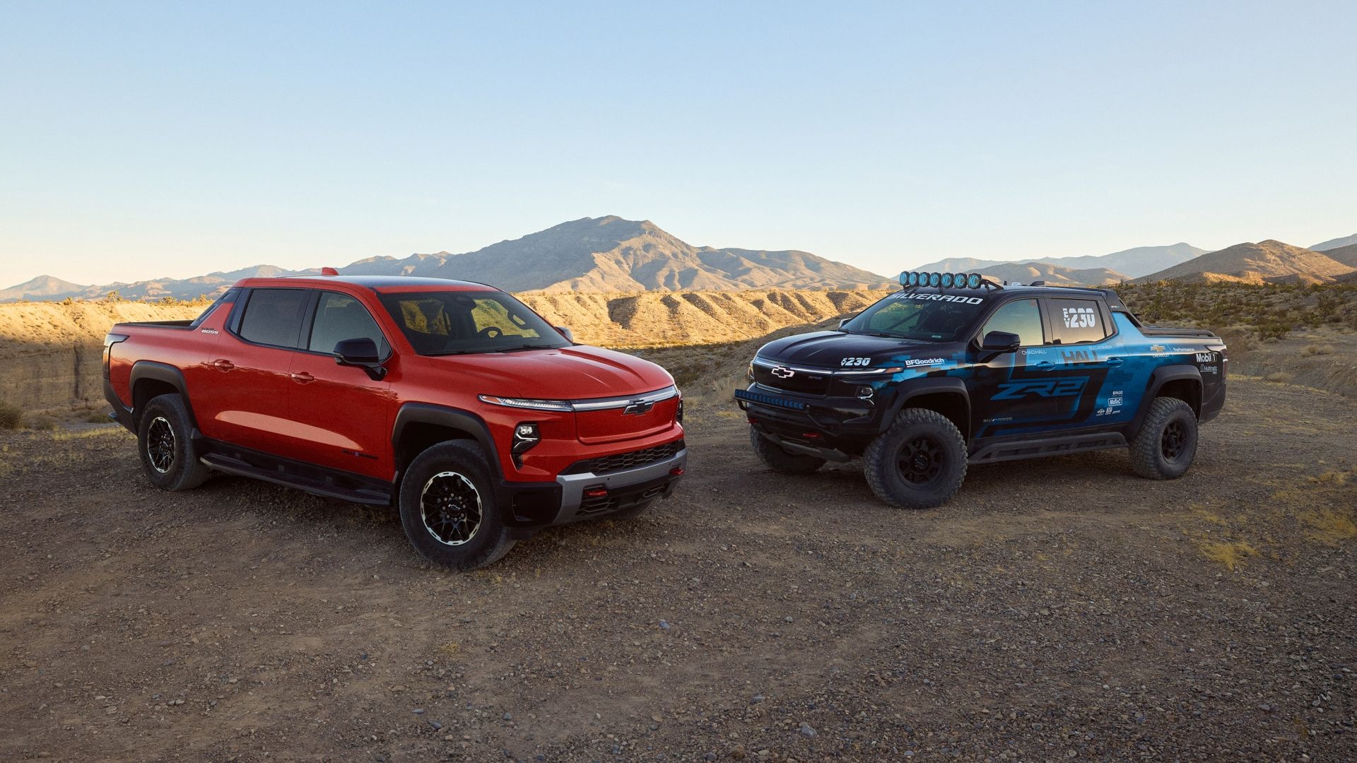 Chevrolet Silverado EV ZR2 Off-Road Race Truck Concept Group Shot