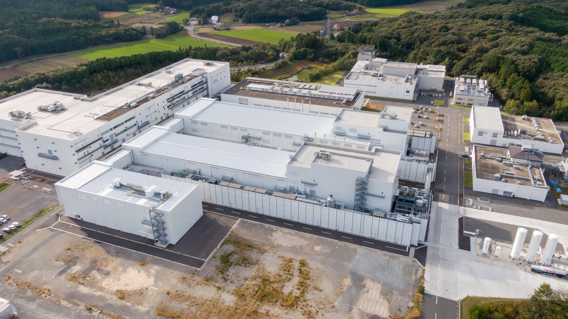 Aerial view of Honda's new solid-state battery production facility