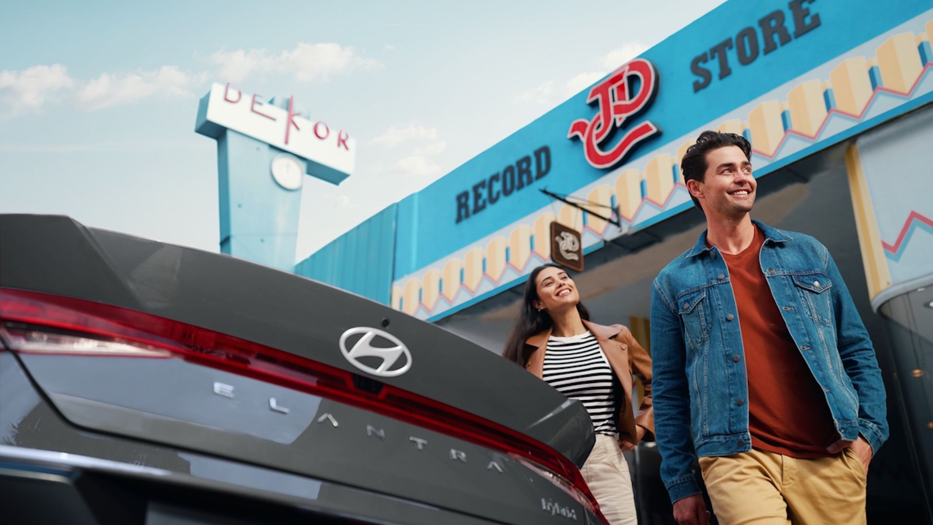 Hyundai Elantra Hybrid on the street