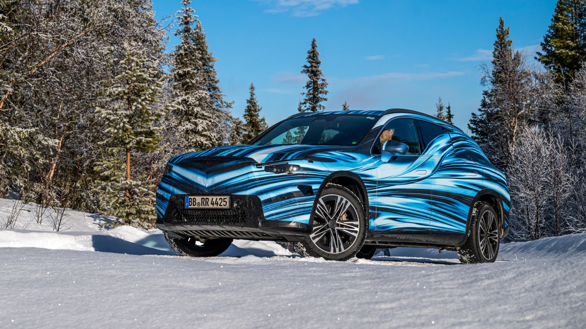 Mercedes-Benz GLC undergoing testing in winter conditions