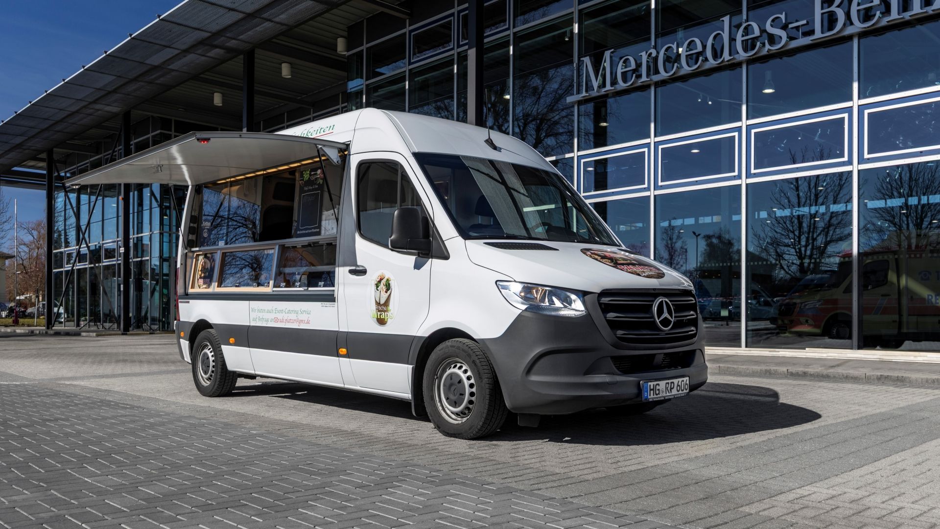 Mercedes-Benz Sprinter van modified as a food truck