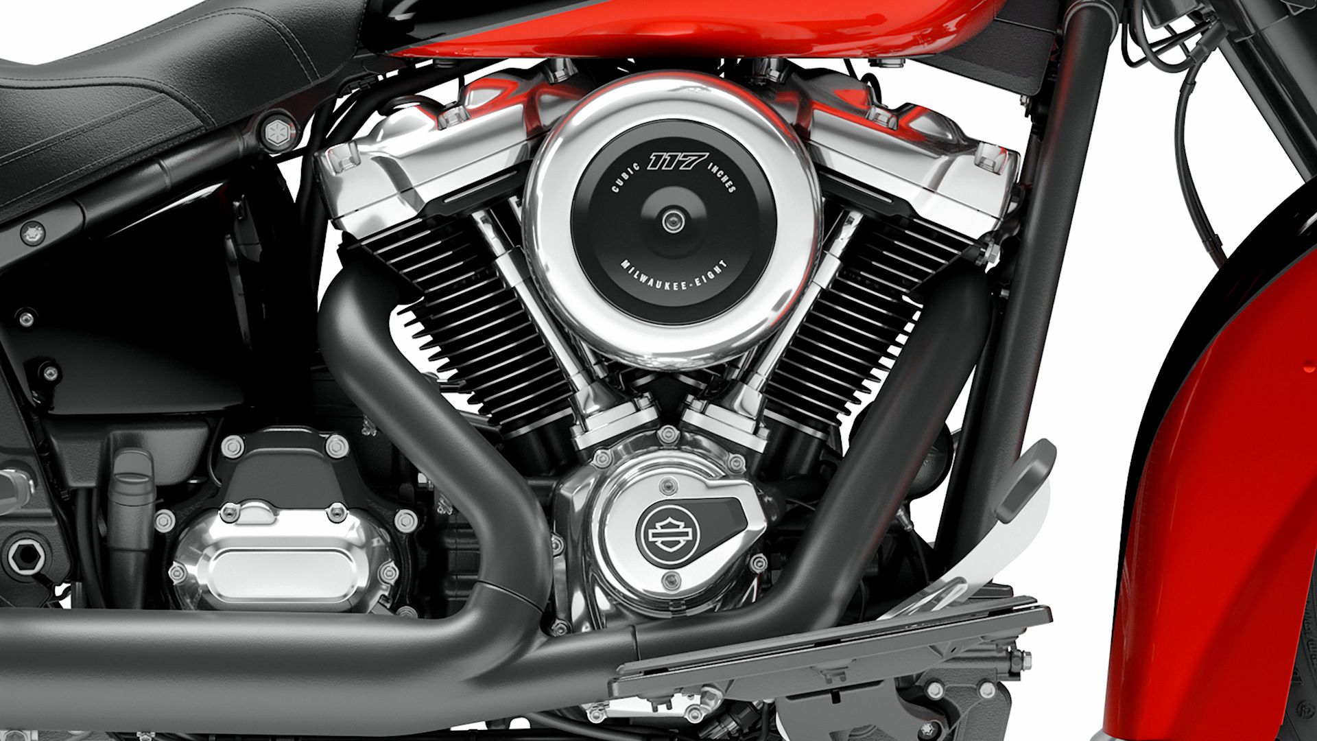 Milwaukee-Eight 117 in a 2025 Harley-Davidson Heritage Classic engine close-up detail