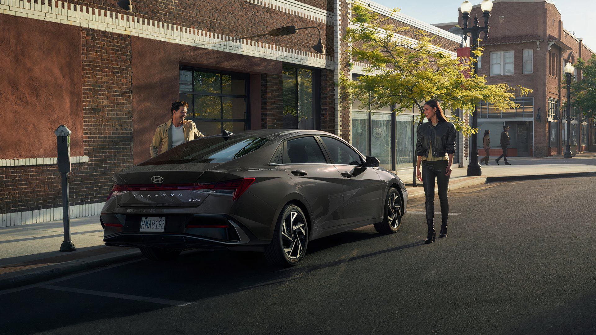 2025 Hyundai Elantra Hybrid Rear People Walking