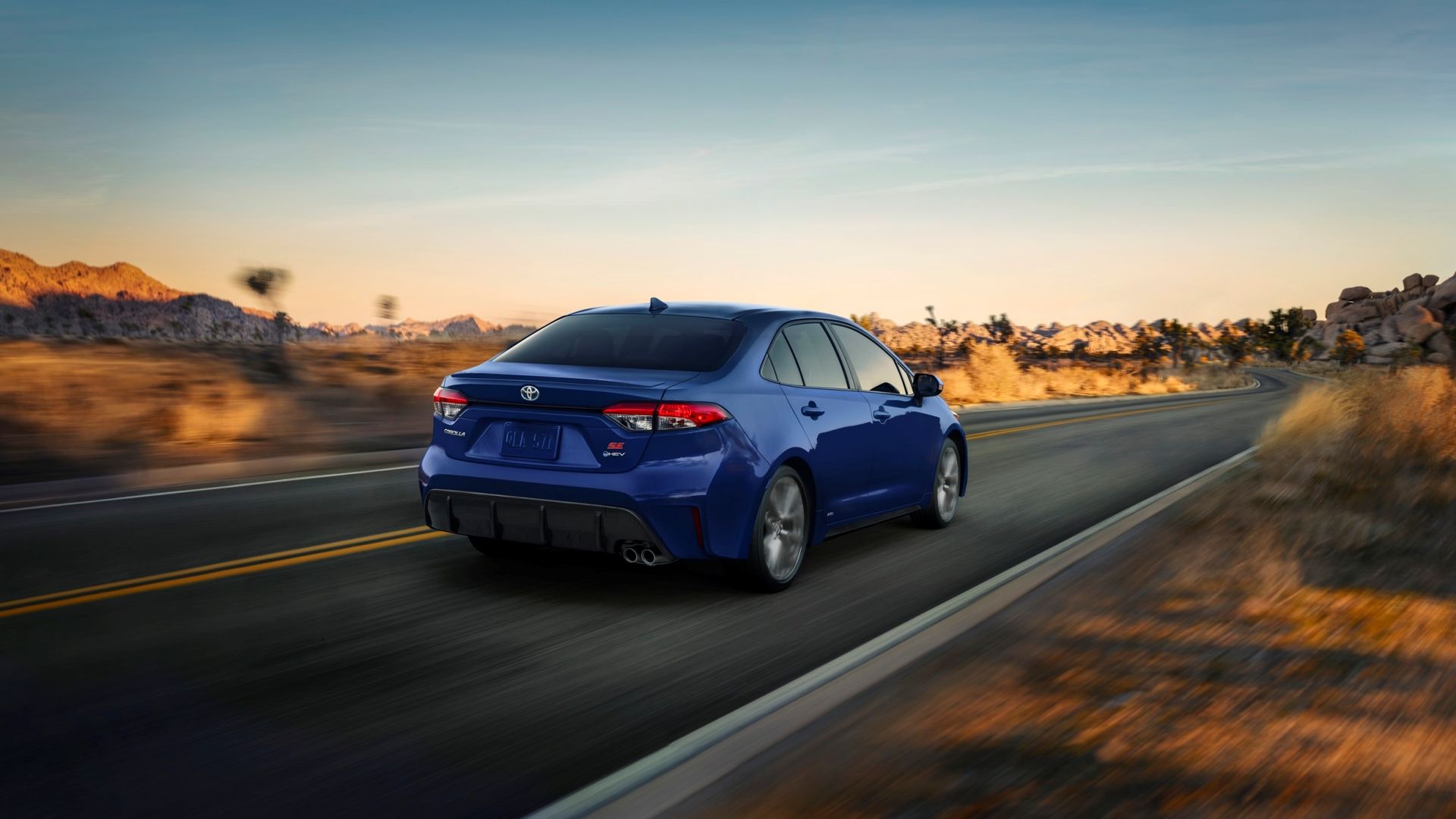 2025 Toyota Corolla Hybrid Rear Three-Quarter Driving