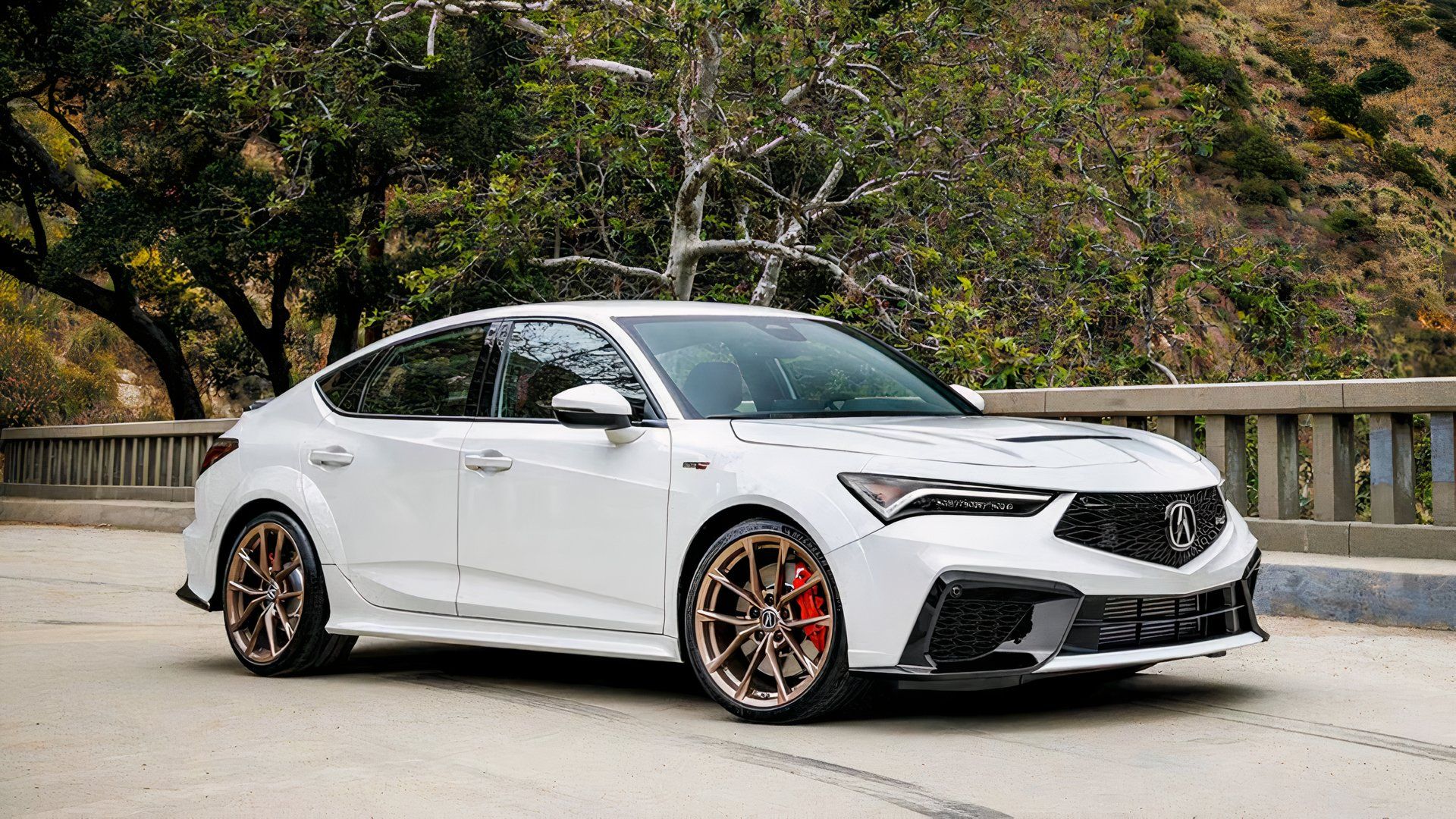 2025 Acura Integra in white parked on road