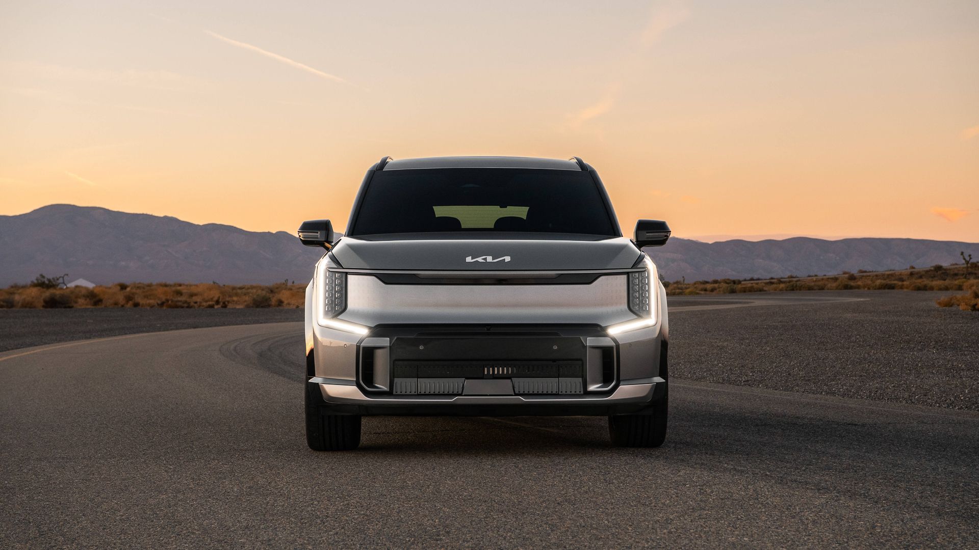 Front shot of a Kia EV9 GT