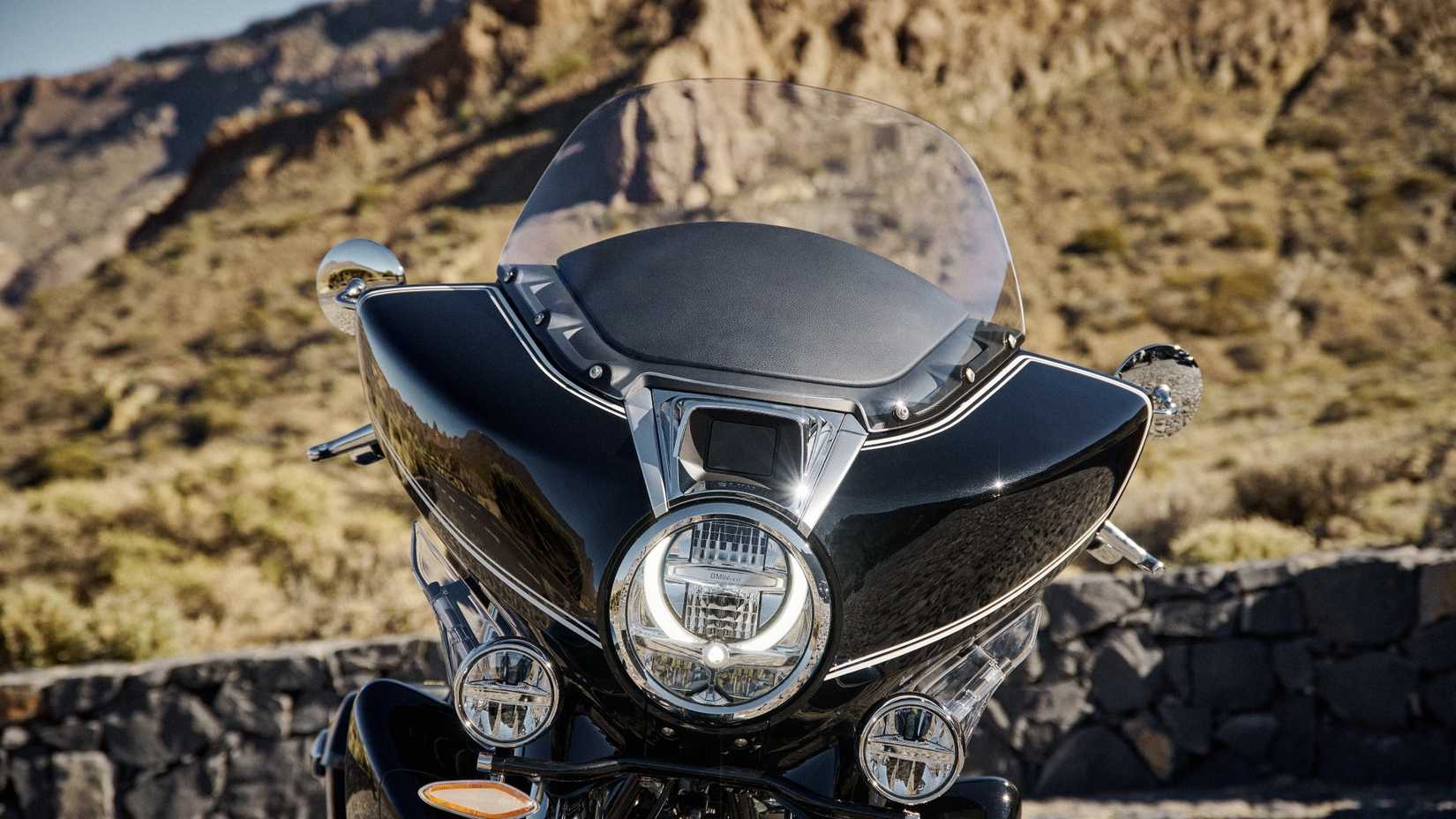 BMW R18 B Transcontinental Headlight Close-up Shot