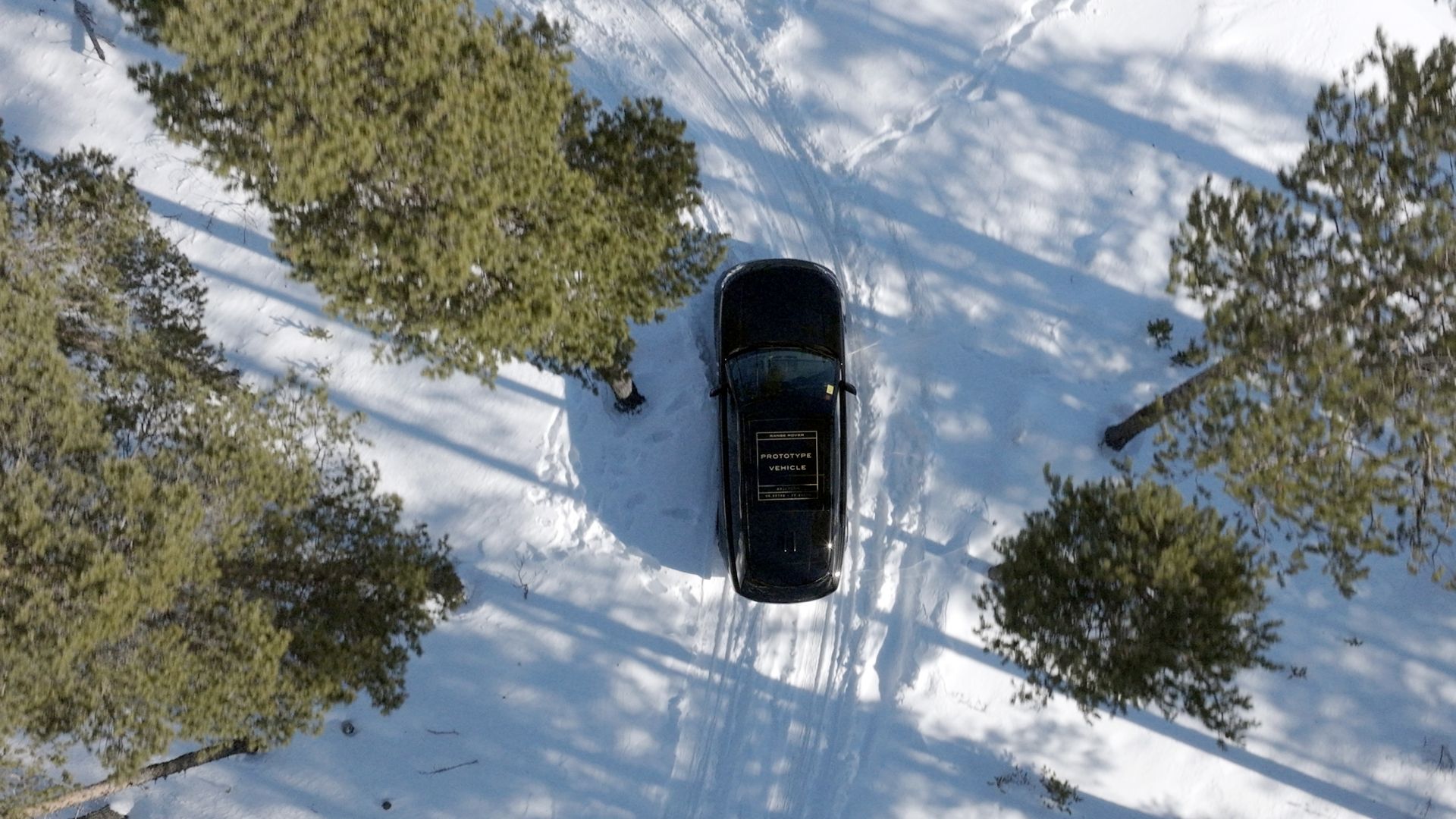 Range Rover Electric Winter Testing Aerial Shot