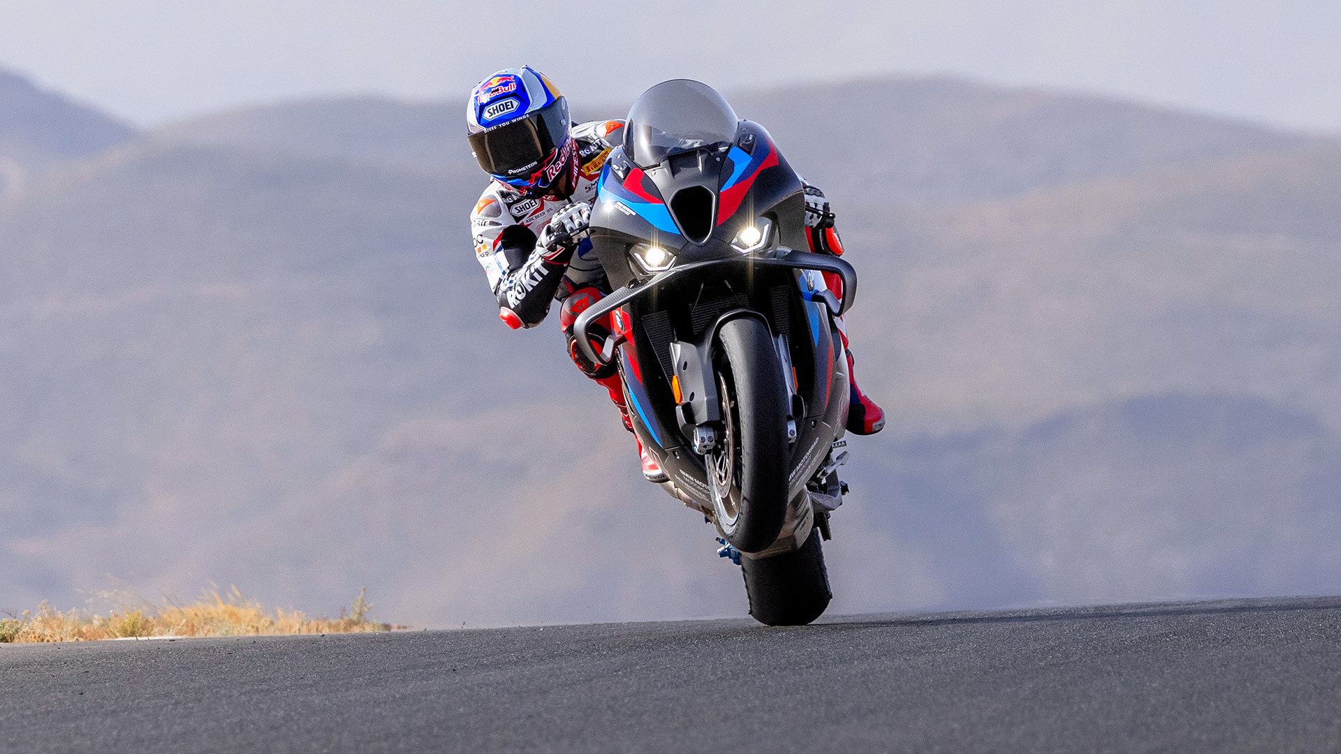 Rider on the track on a 2025 BMW M 1000 RR