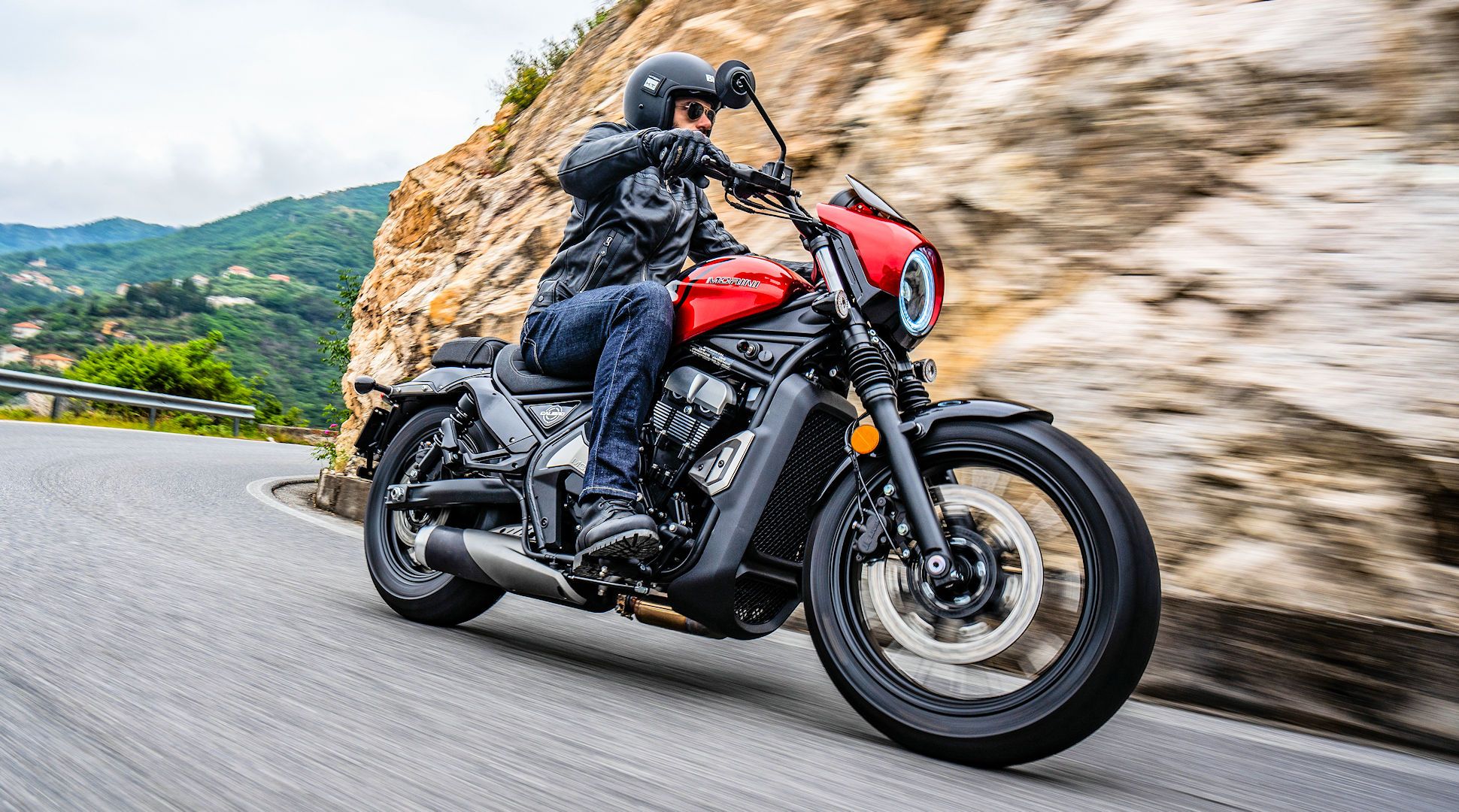 Rider on a 2025 motorcycles Morini -Kaliber 700