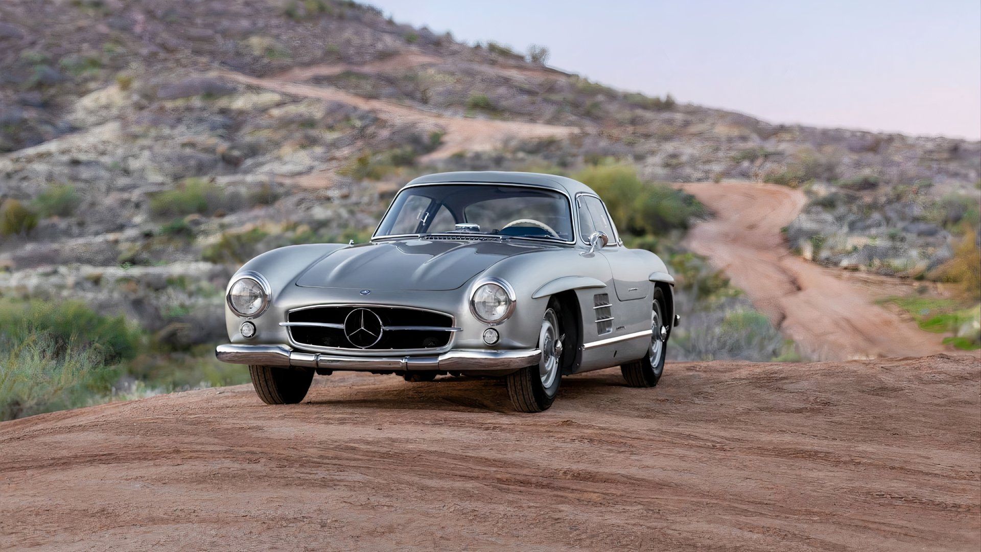 1955 Mercedes-Benz 300SL Aluminum Gullwing, front 3/4