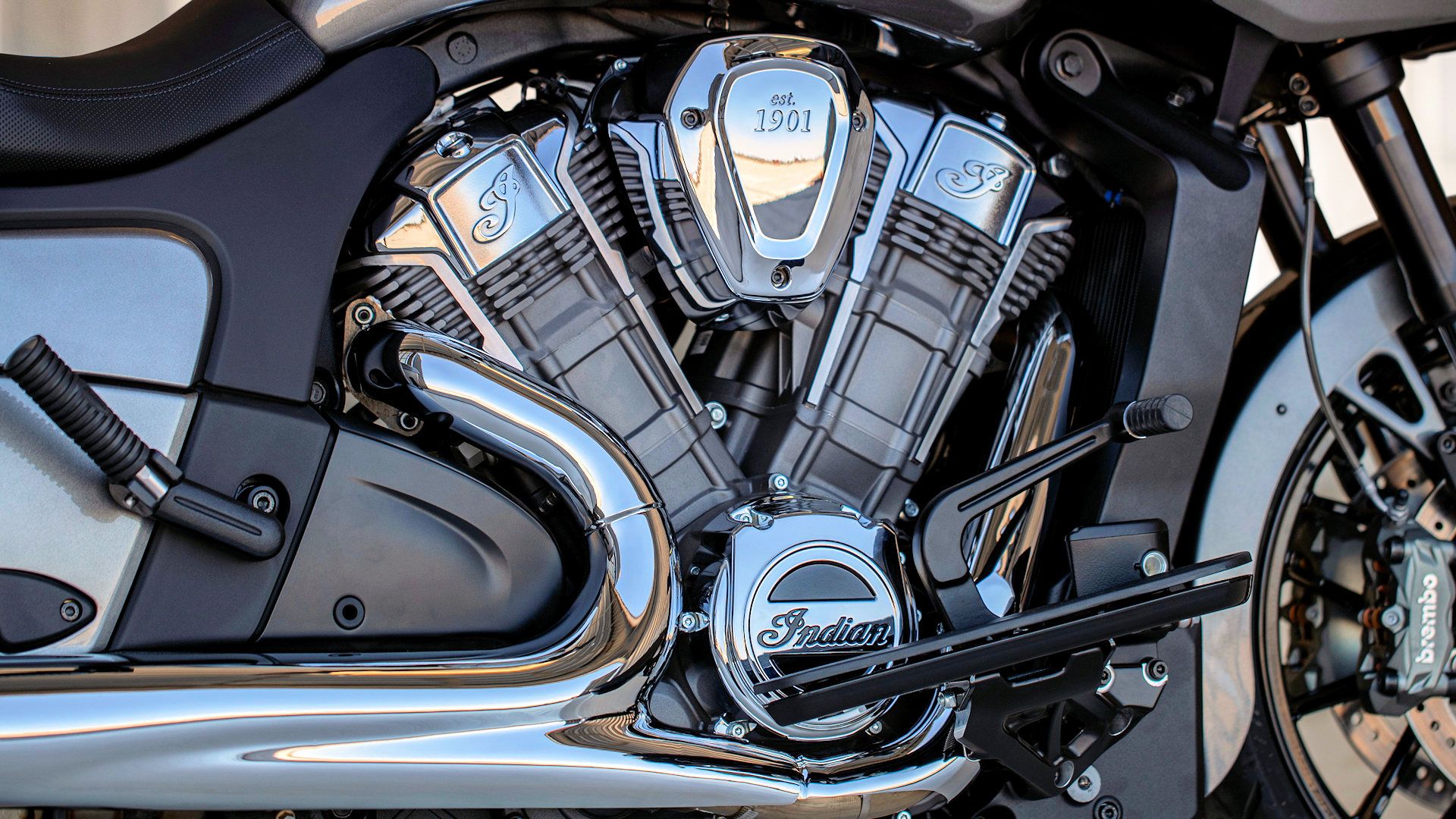 PowerPlus 108 in a 2020 Indian Challenger engine close-up detail