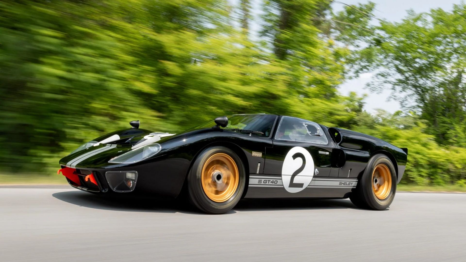 Amazon.com: 1966 GT40 MKII #2 Black with Silver Stripes and