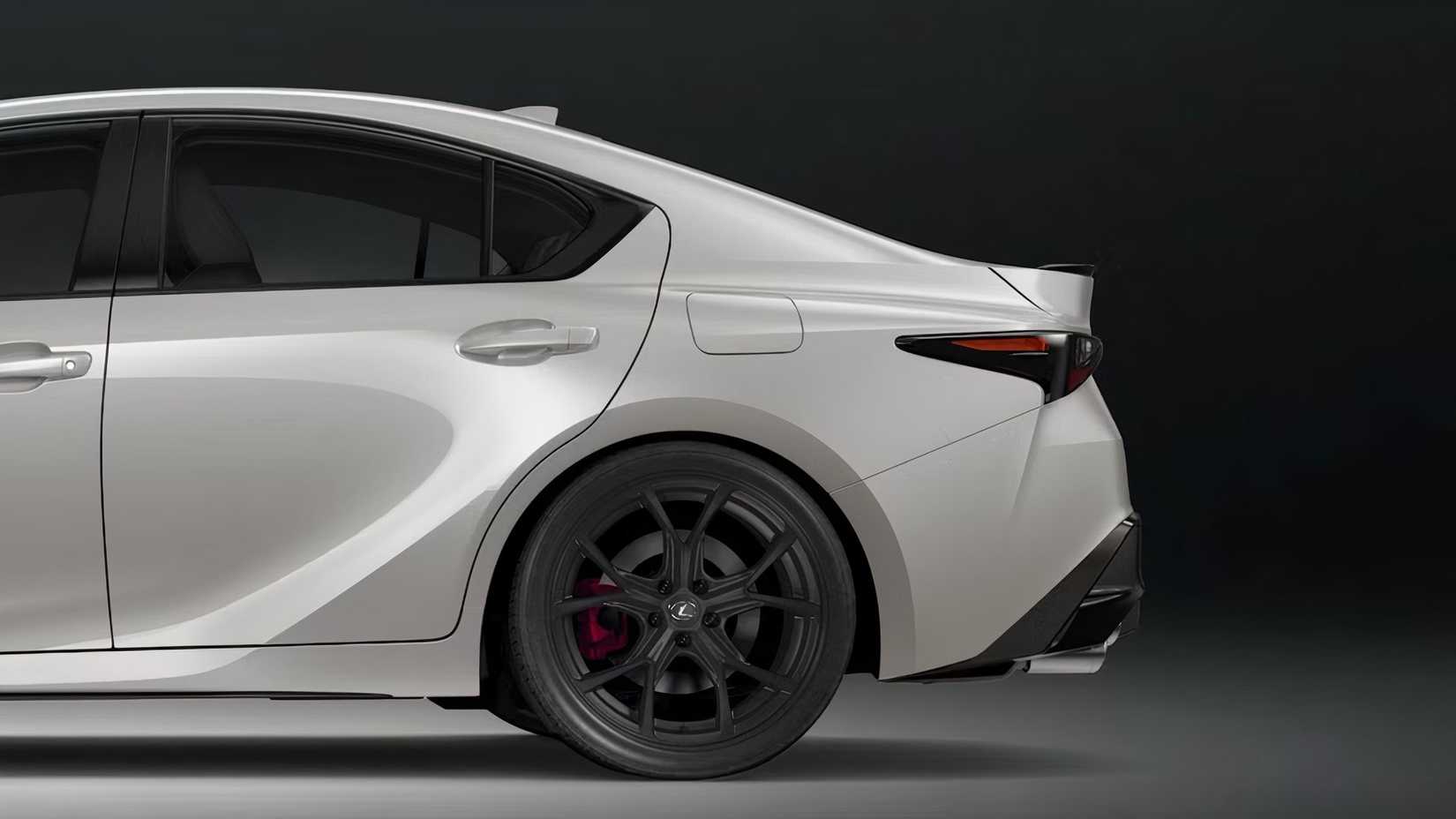 2025 Lexus IS 500 in white parked in studio