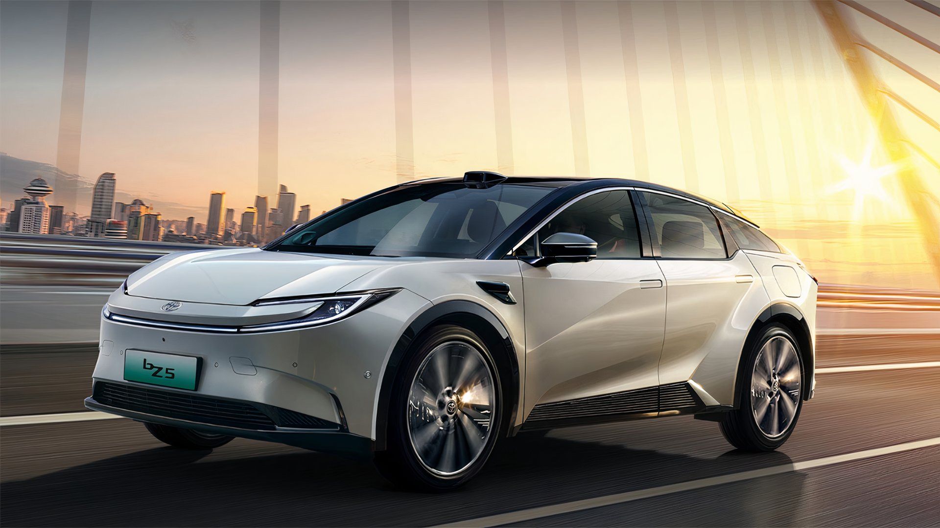 Toyota bZ5 Front Three-Quarter Driving