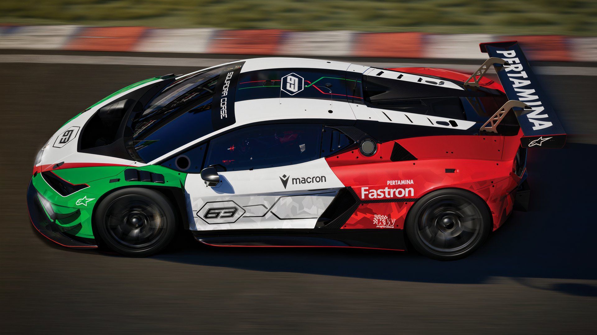 Lamborghini Temerario GT3 driving on track