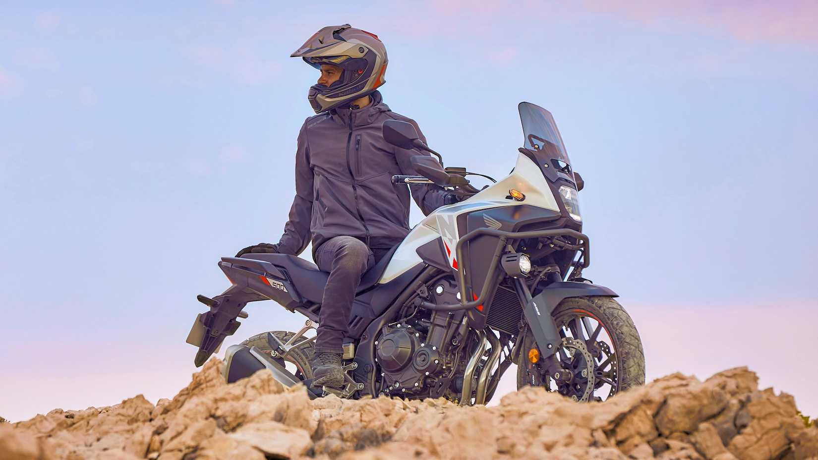 Rider sitting on a 2025 Honda NX500