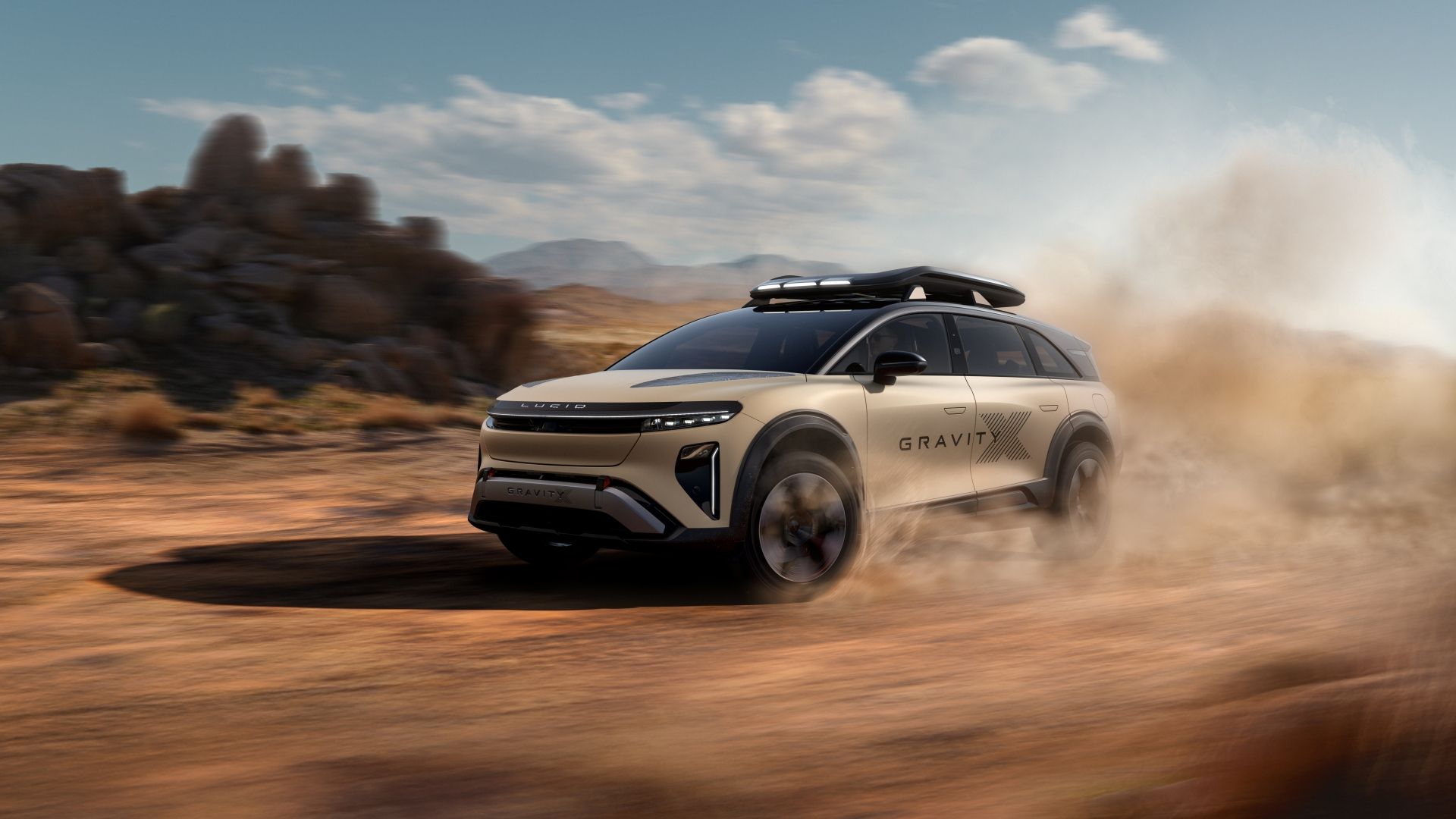 Lucid Gravity X Concept -- Front Three-Quarter Driving