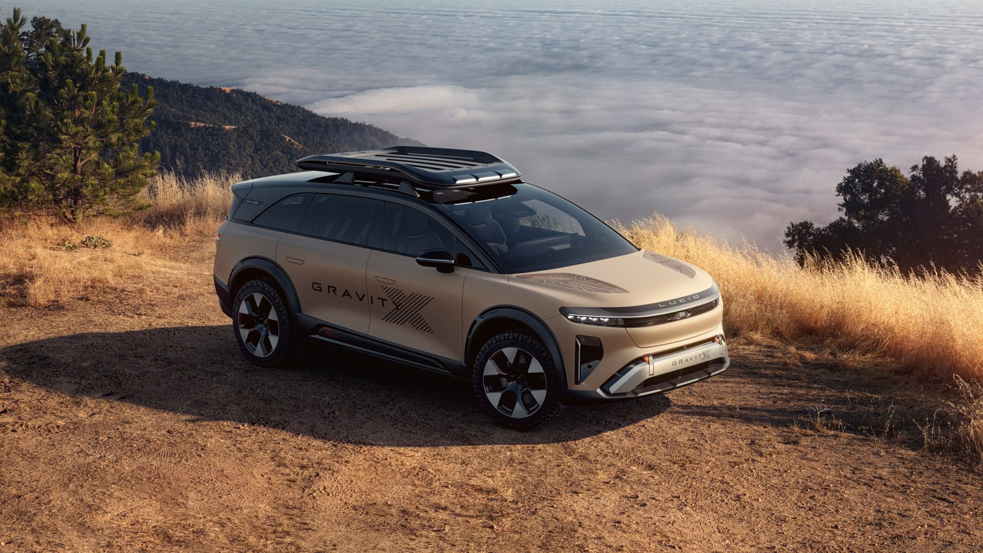 Lucid Gravity X Concept -- Front Three-Quarter