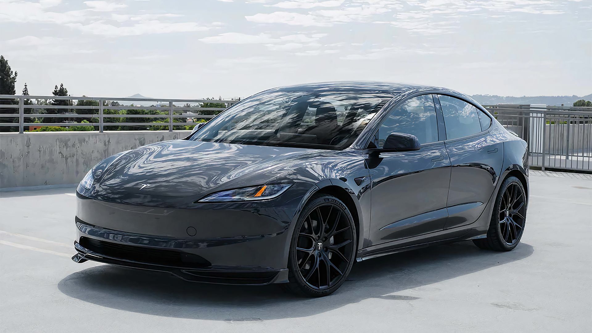 2025 Tesla Model 3 with T Sportline Carbon Fiber bodykit