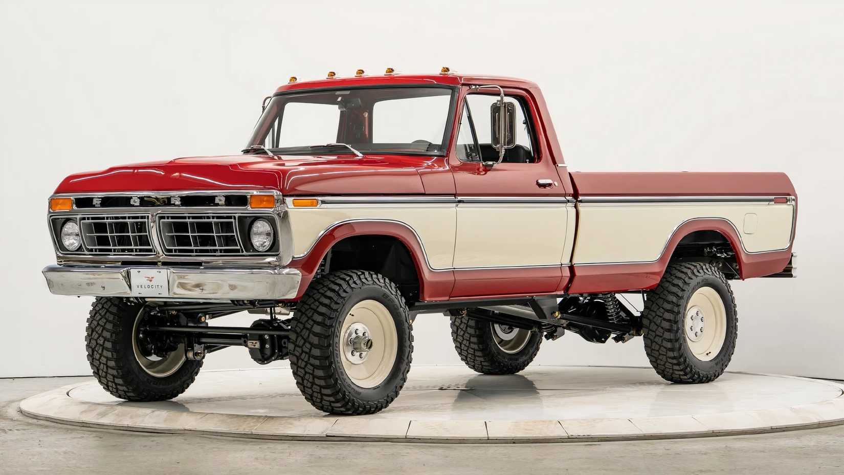 3/4 Front view of 1977 Ford F-2550 Velocity Custom