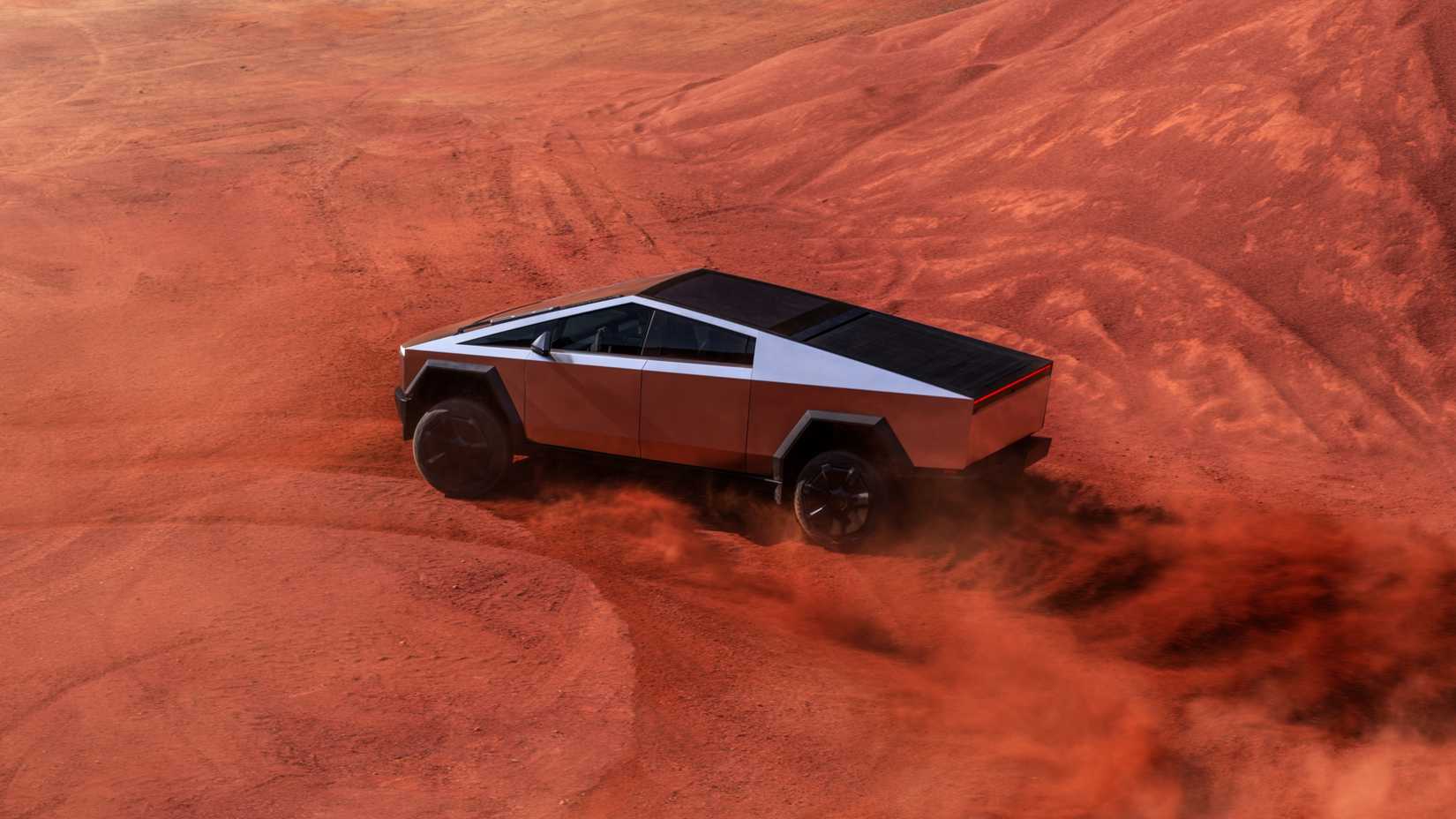 Tesla Cybertruck Driving In Desert