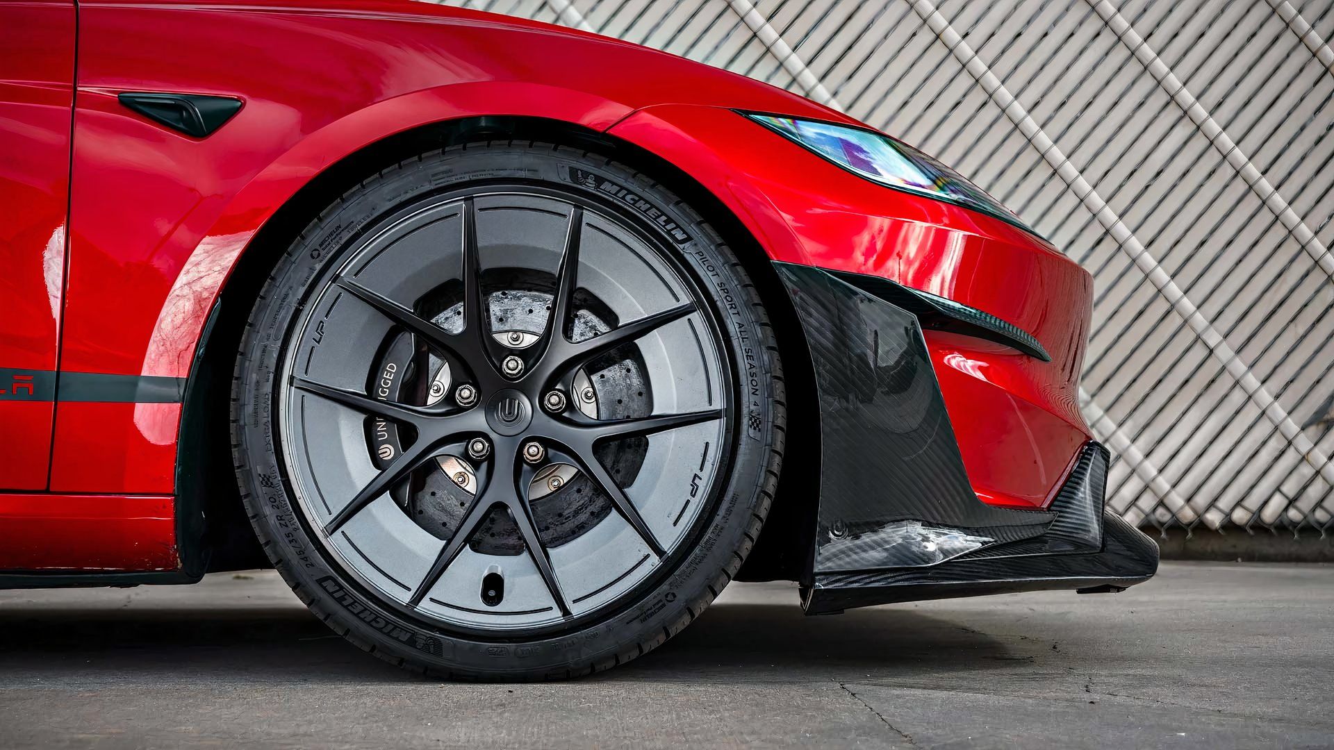 Unplugged Performance Carbon ceramic big brake kit for Tesla Model 3