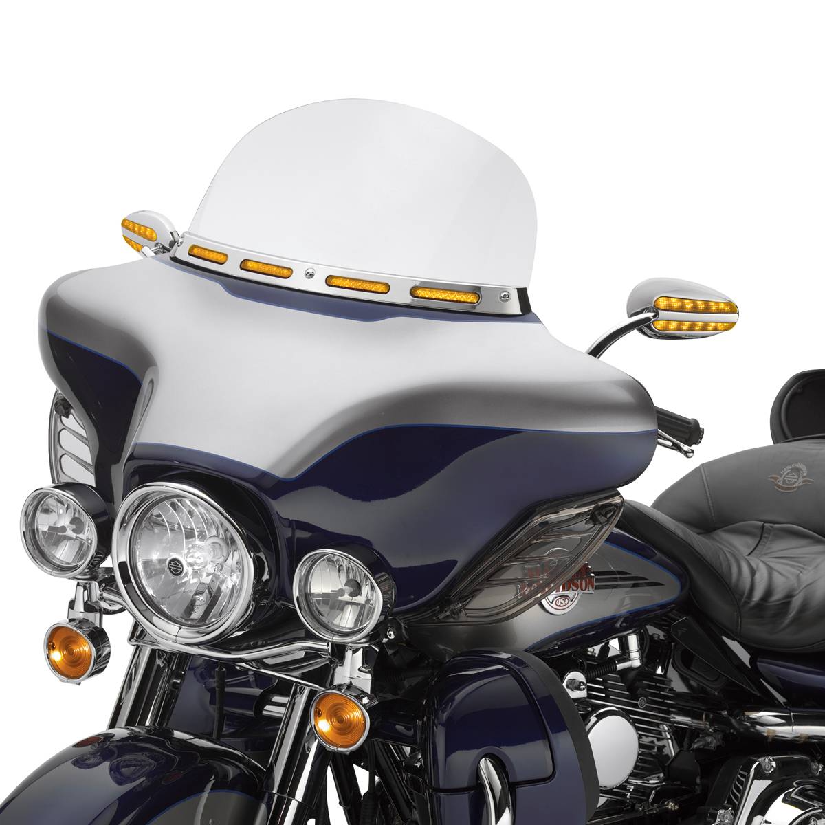 HDBUBALUS Chrome Cut Raised Windshield Trim For Harley Touring Electra Street Glide 2014-2023