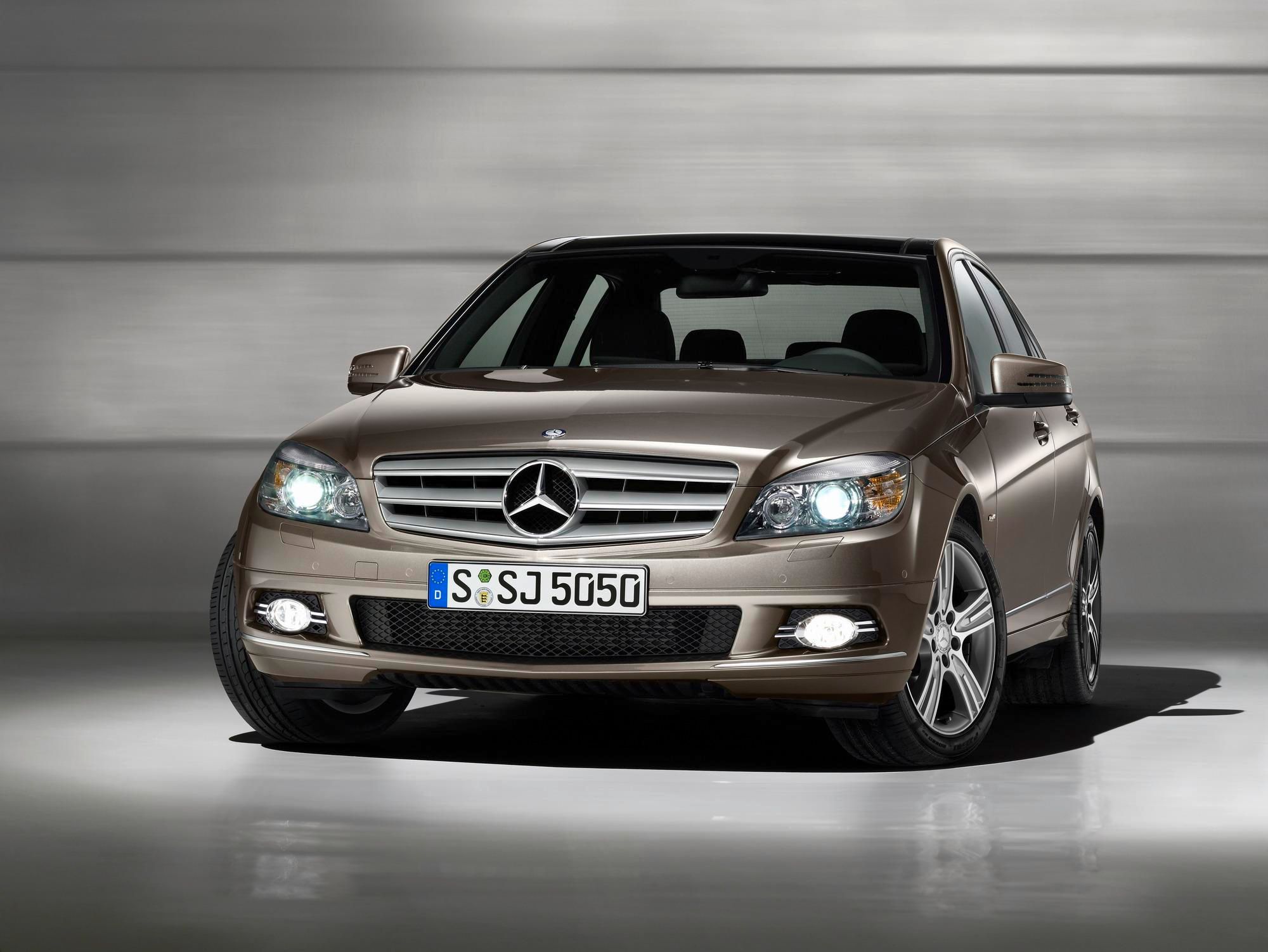 A Mercedes C Class at a photoshoot 