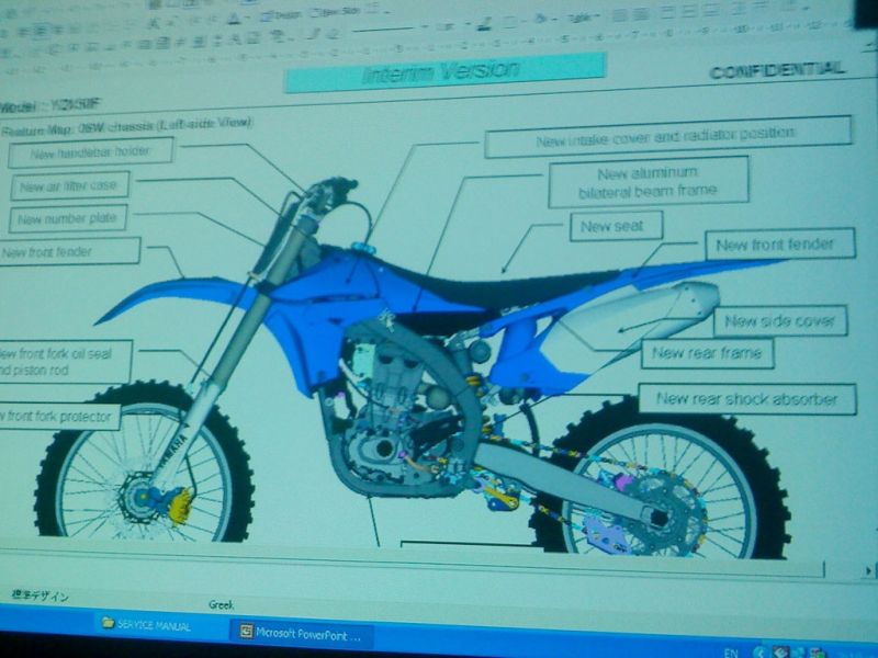 Nova Yamaha YZ450F 2010 com motor invertido!