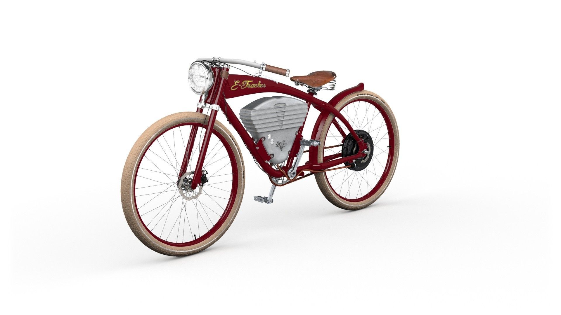 Red 2015 Vintage Electric E Tracker Electric Bicycle