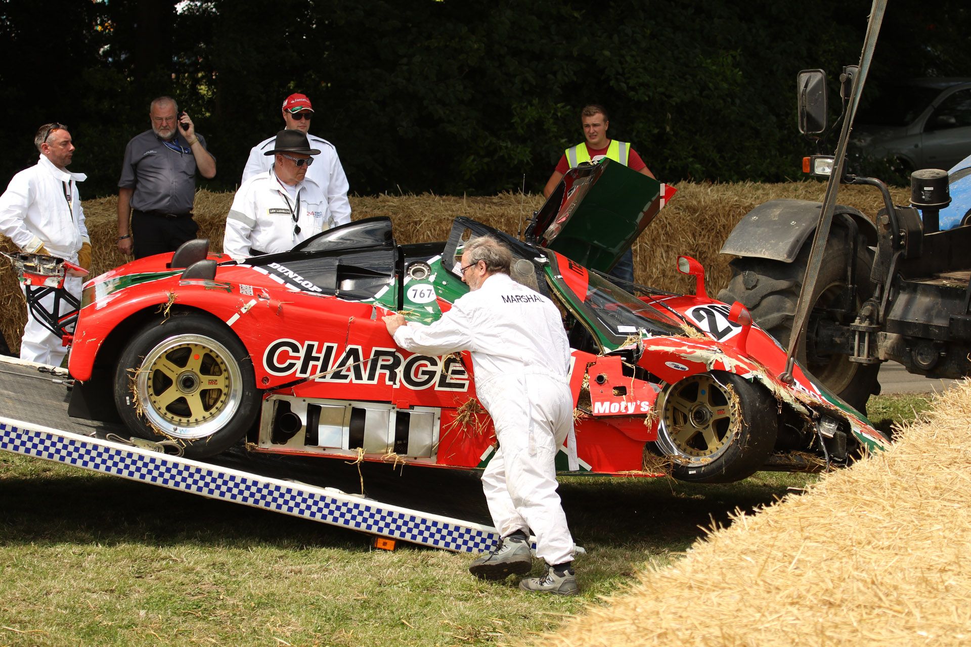 Mazda 767B Race Car Crashes At Goodwood