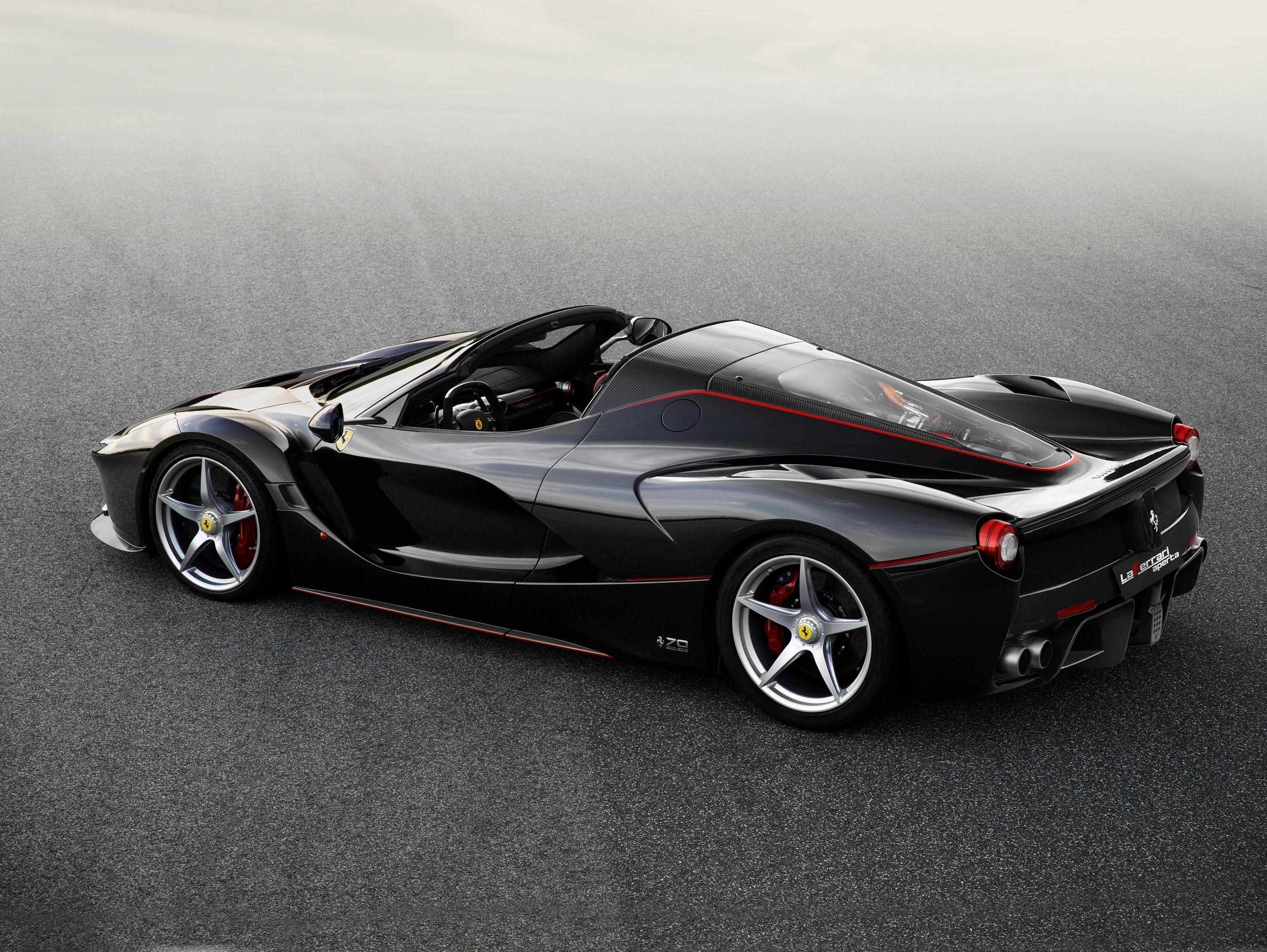 A black Ferrari LaFerrari Aperta
