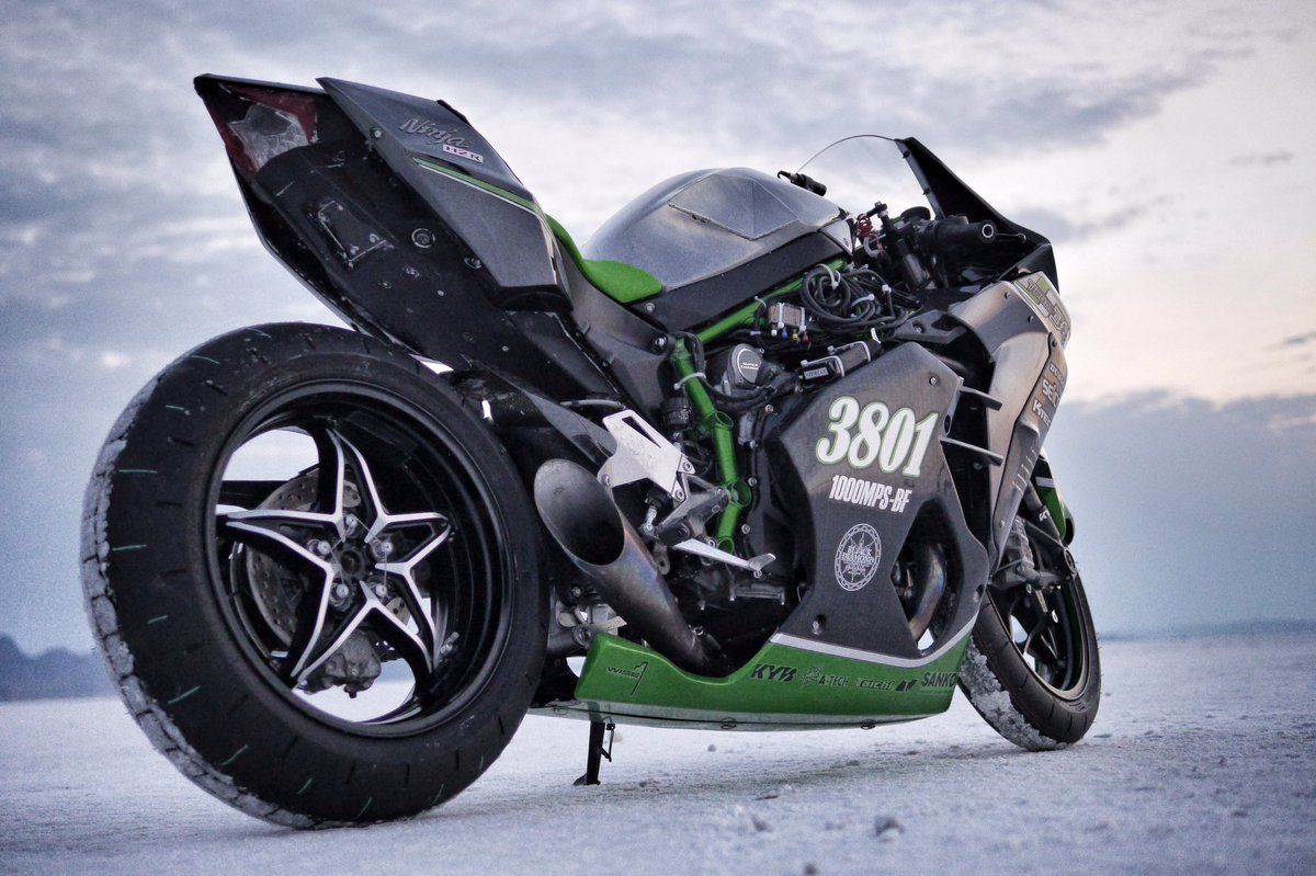 Kawasaki's Team 38 setting up stage to create a new speed record