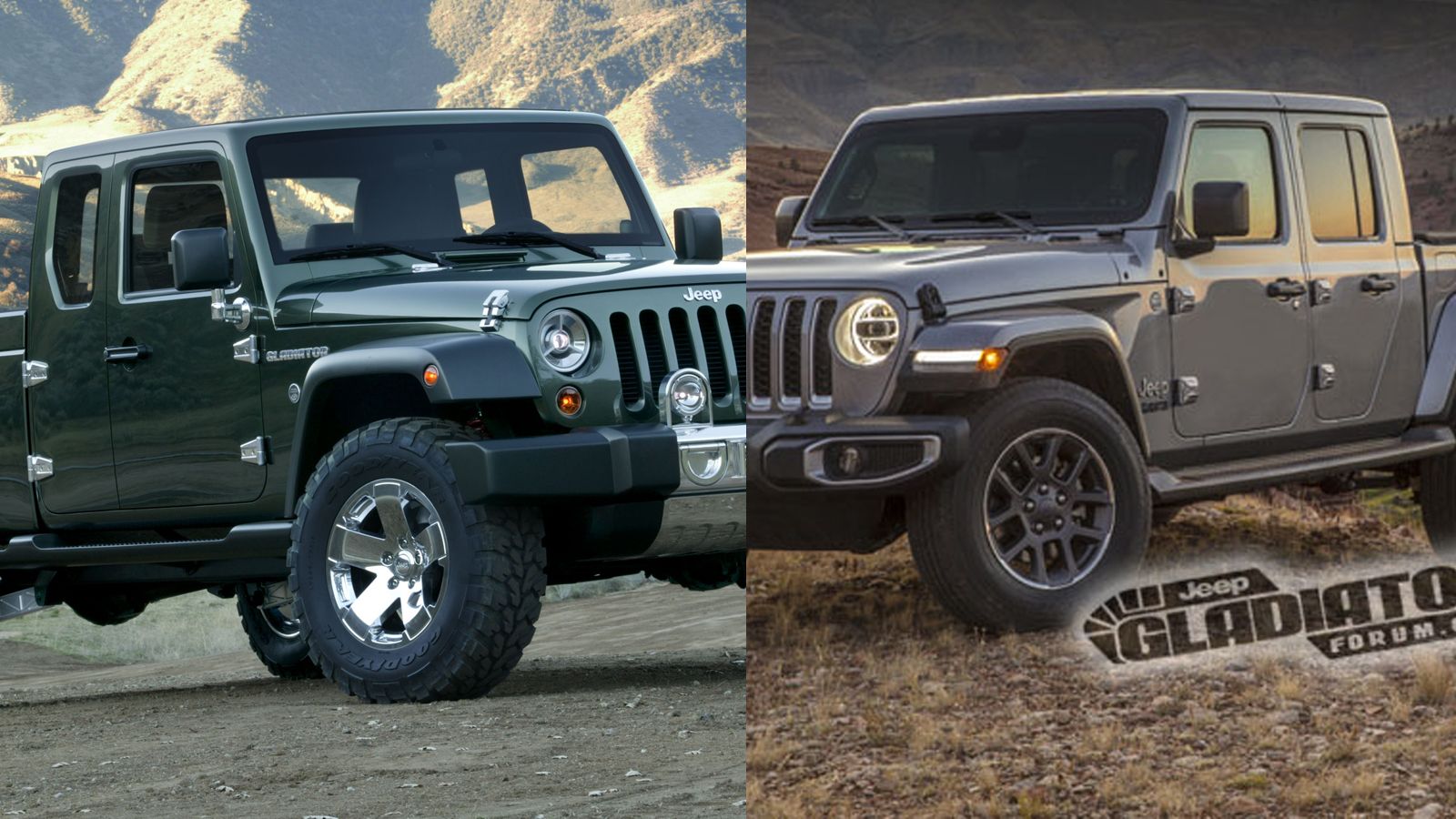 Visual Comparison Between the 2020 Jeep Gladiator and the 2005 Jeep ...