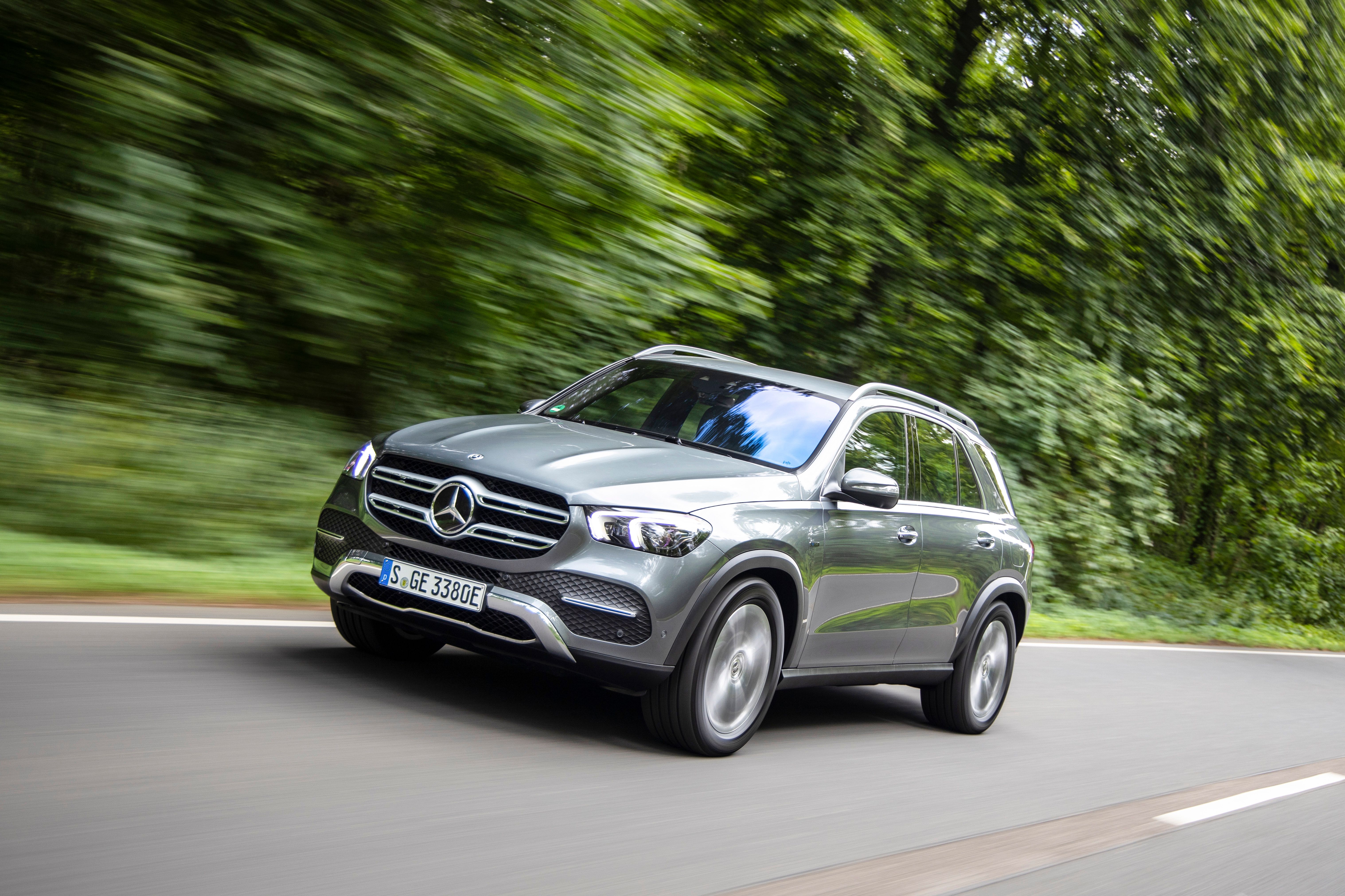 Gray 2020 Mercedes GLE 350 driving