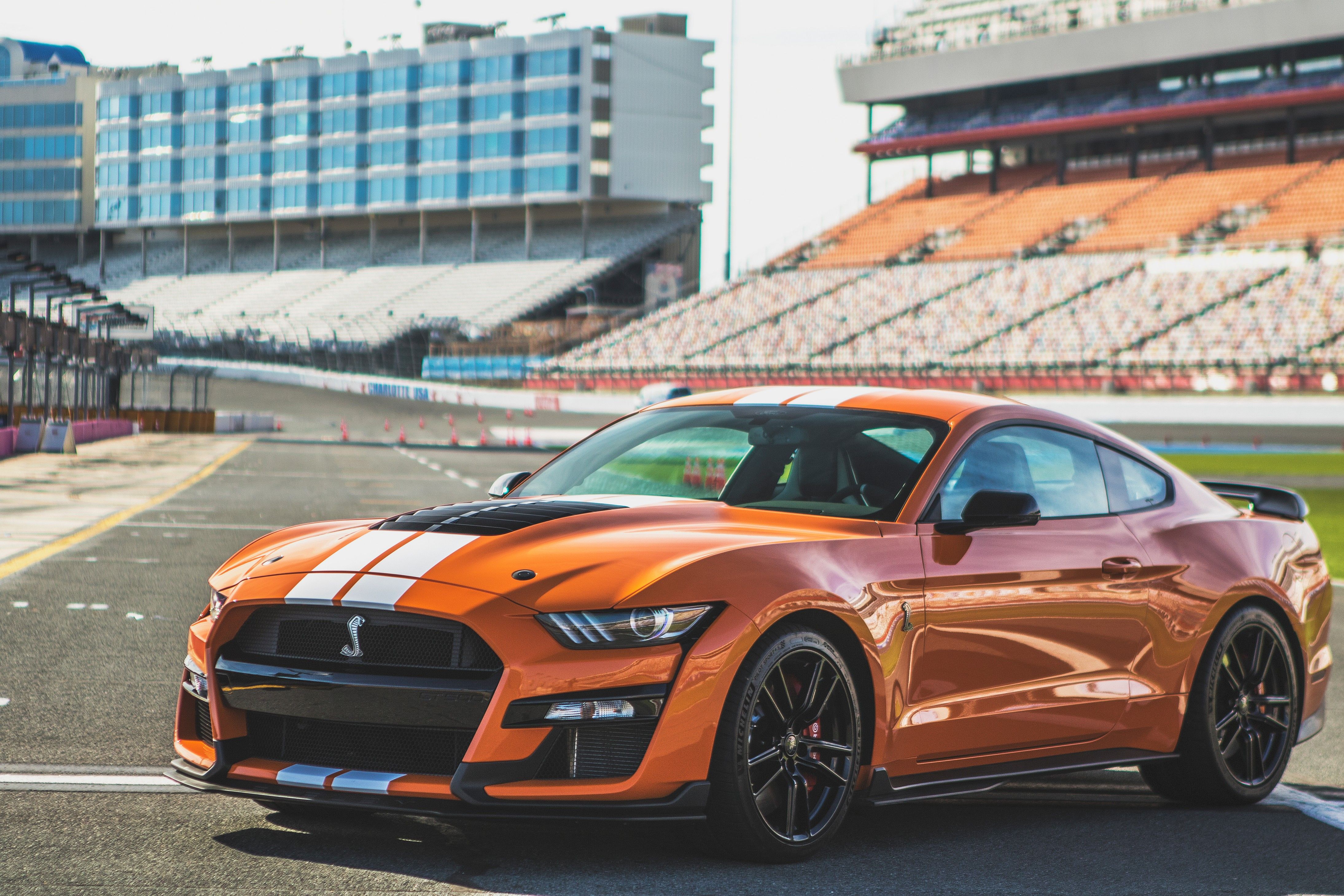 Orange Ford Shelby Mustang GT500