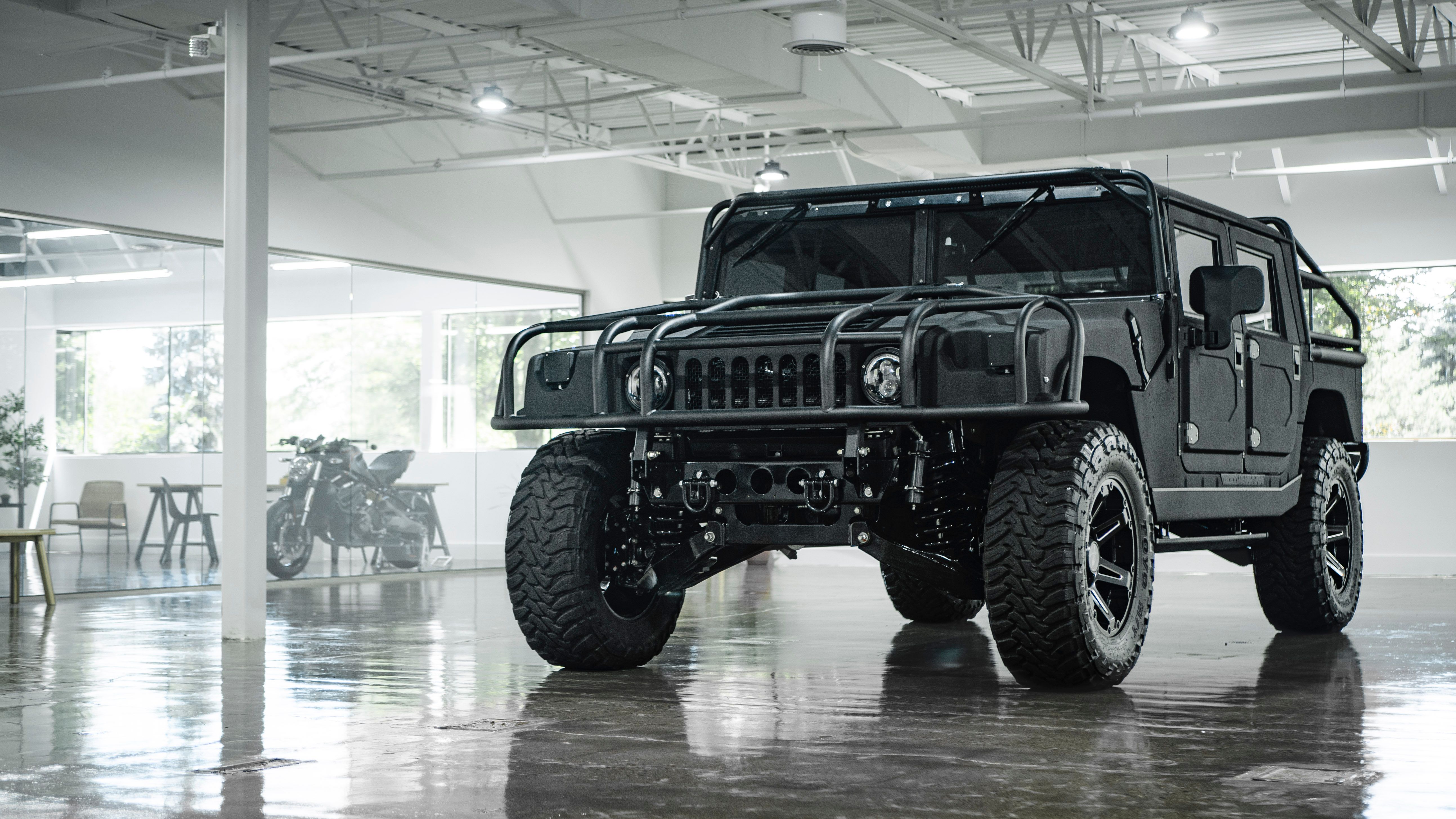 A 3/4 front shot of the Hummer H1 by Mil-Spec Automotive