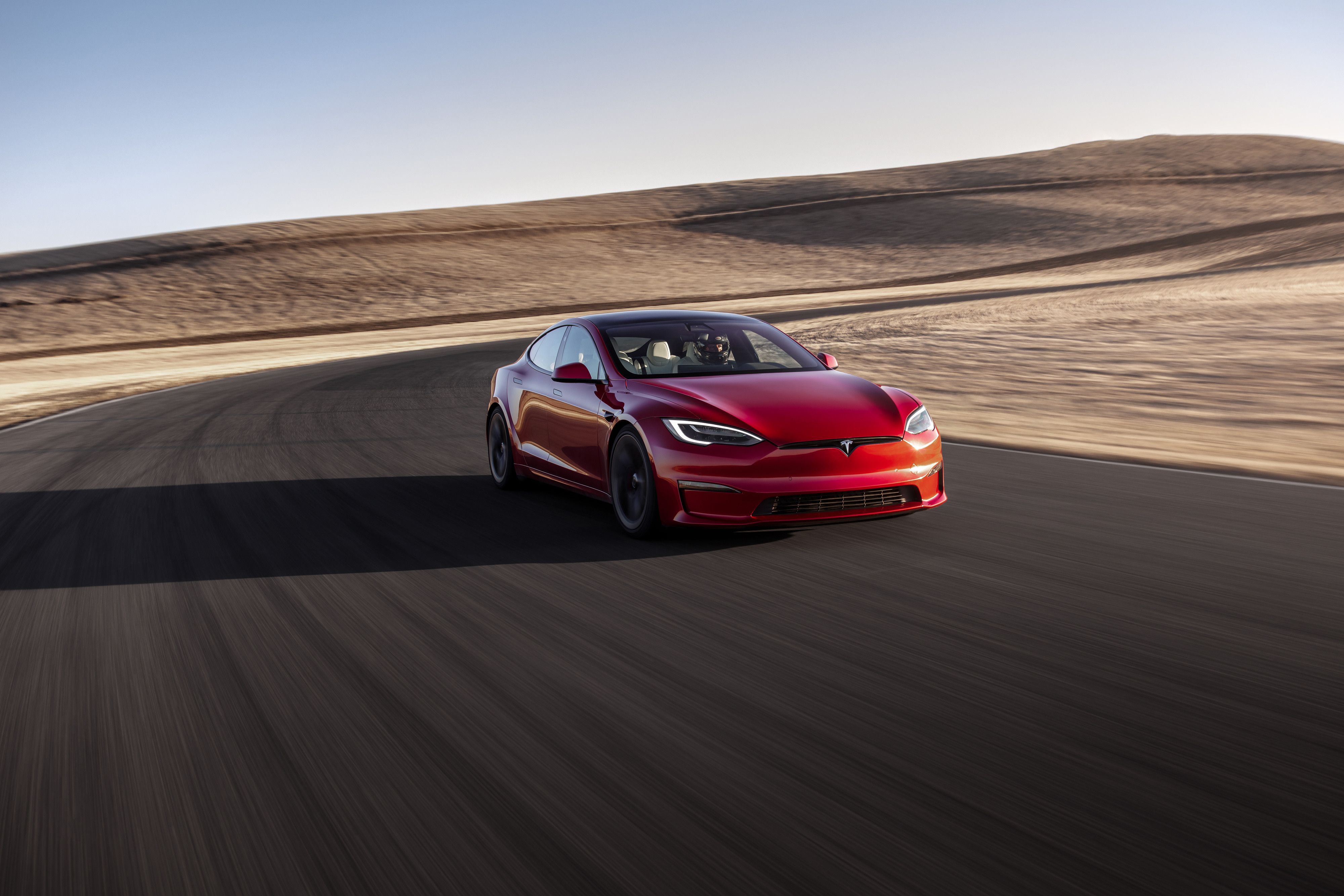 Red 2022 Tesla Model S Plaid