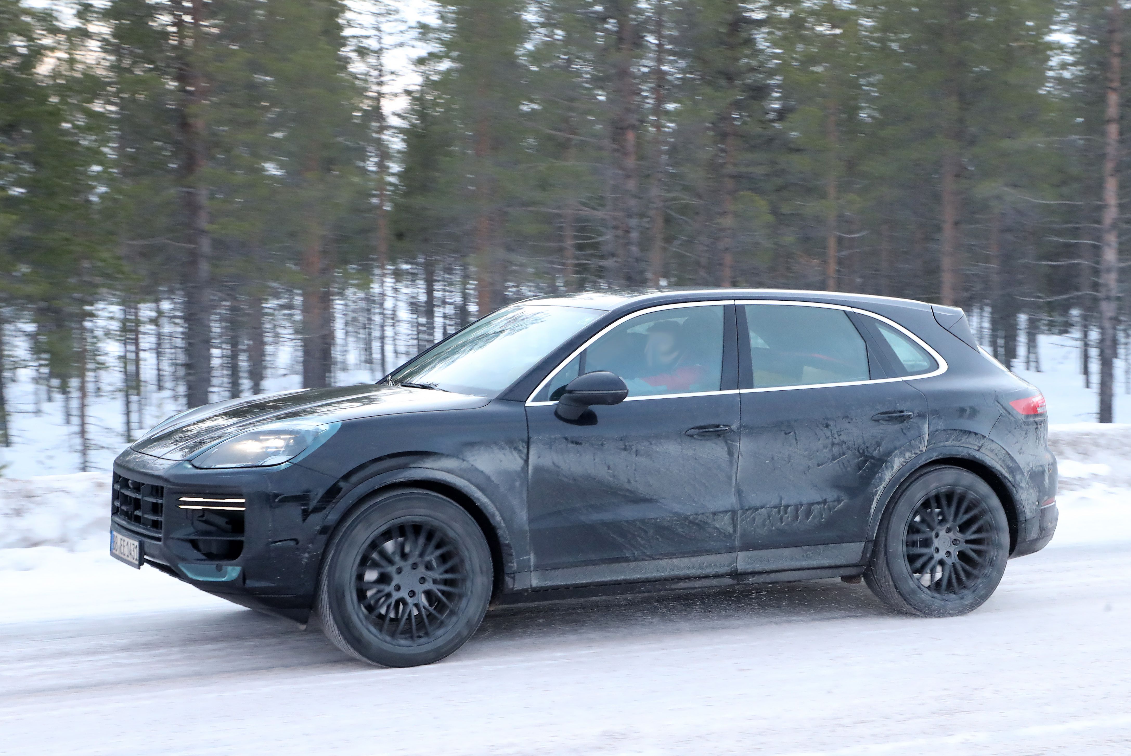 2023 Porsche Cayenne Facelift Caught Playing In The Snow