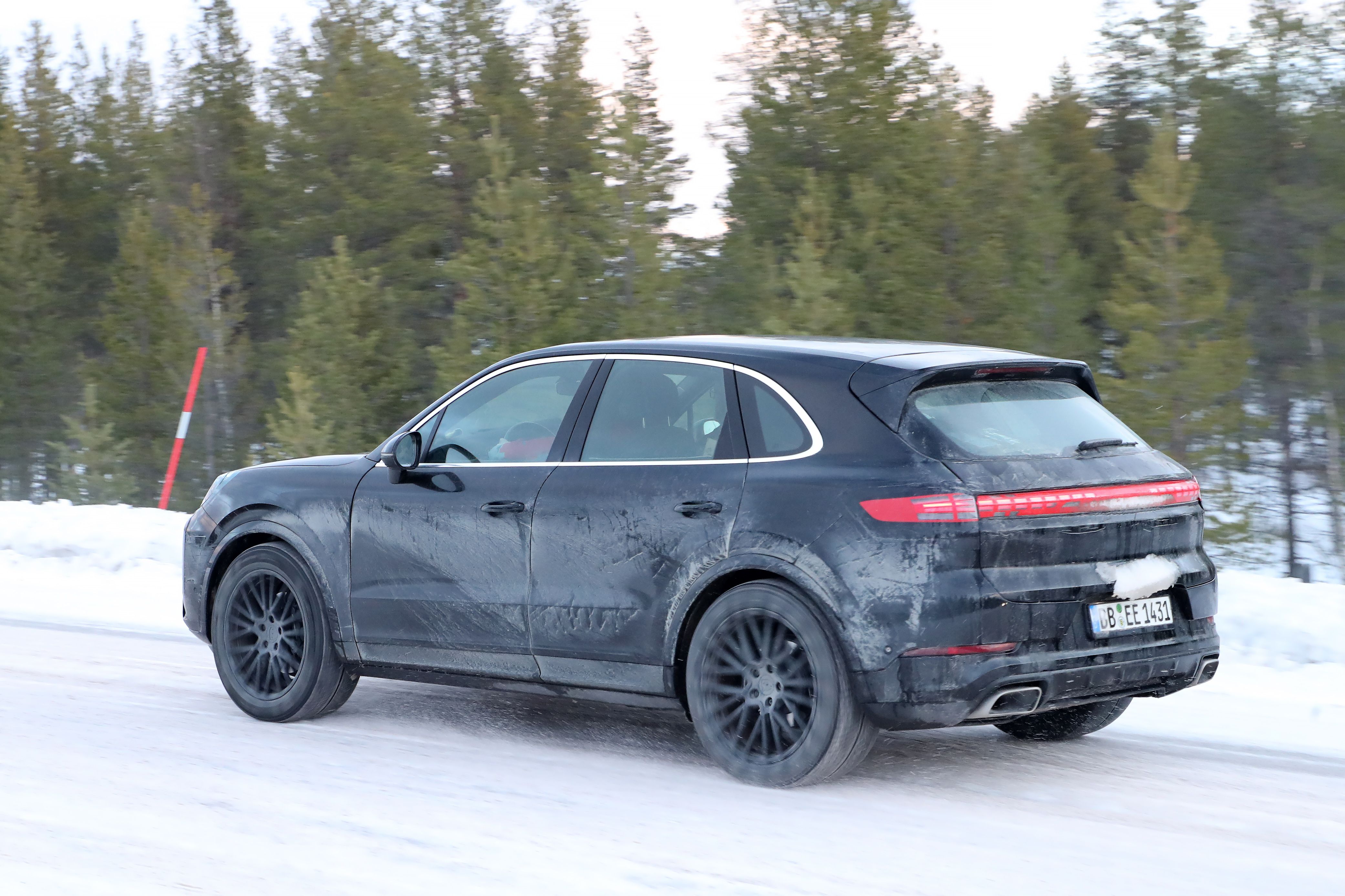 2023 Porsche Cayenne Facelift Caught Playing In The Snow