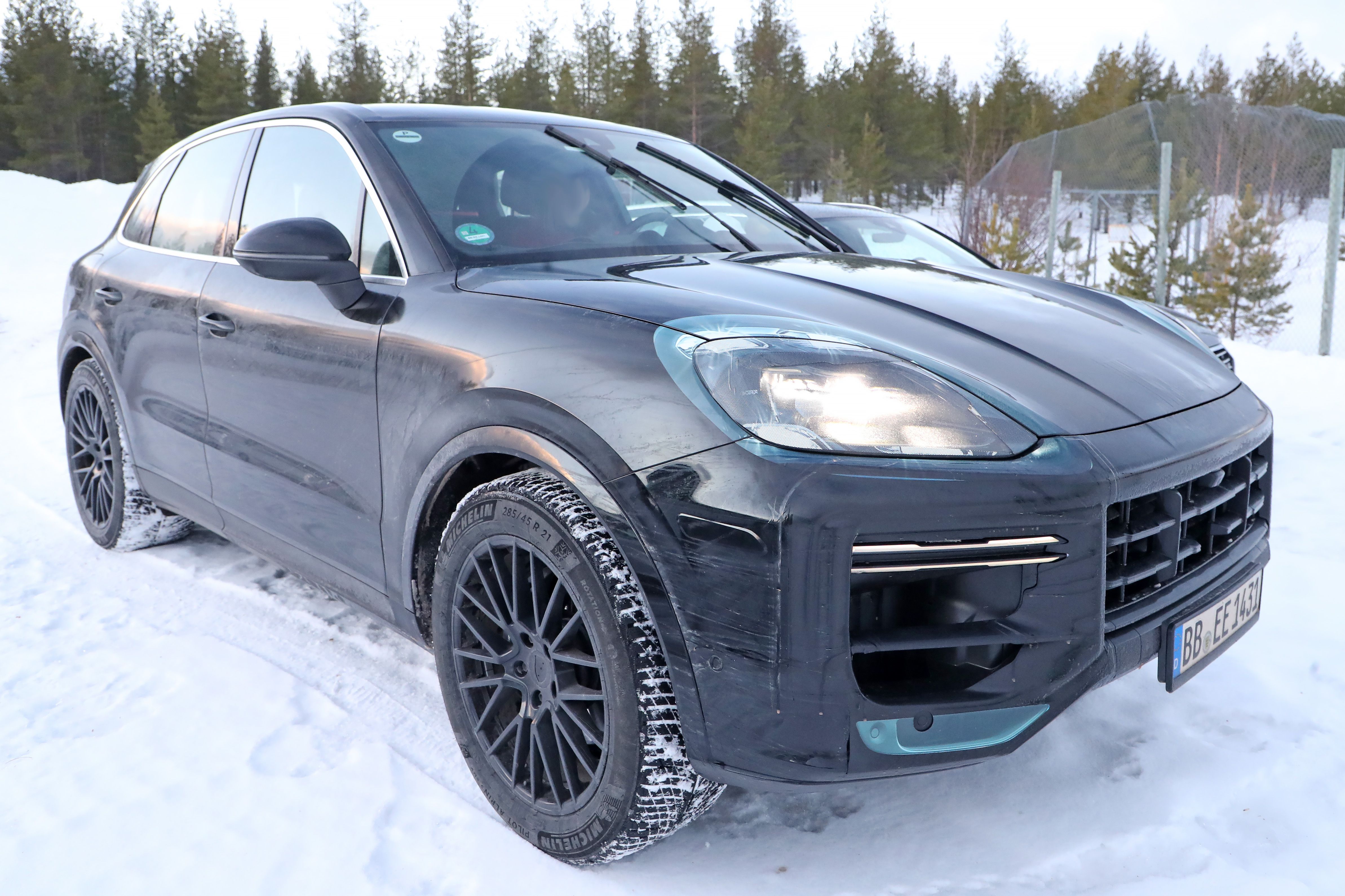 2023 Porsche Cayenne Facelift Caught Playing In The Snow