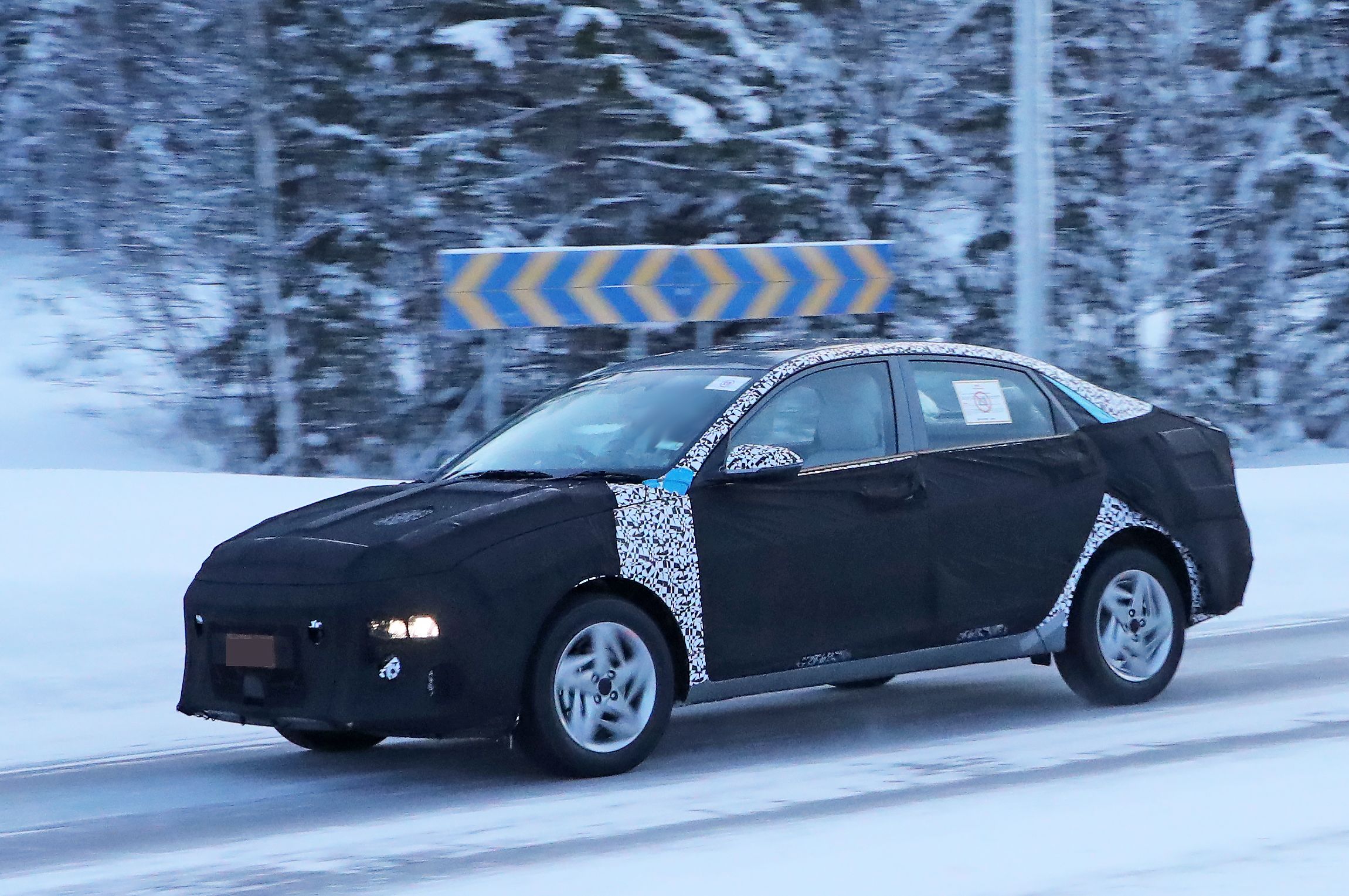 The 2023 Hyundai Accent Steps Out In Snow With Heavy Clothing