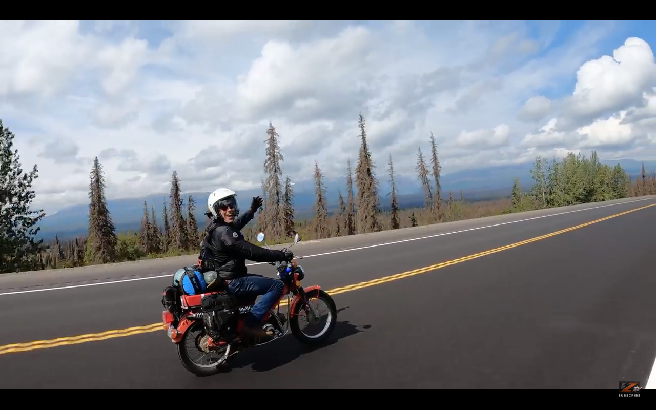 Honda Trail 125 on the open Highway
