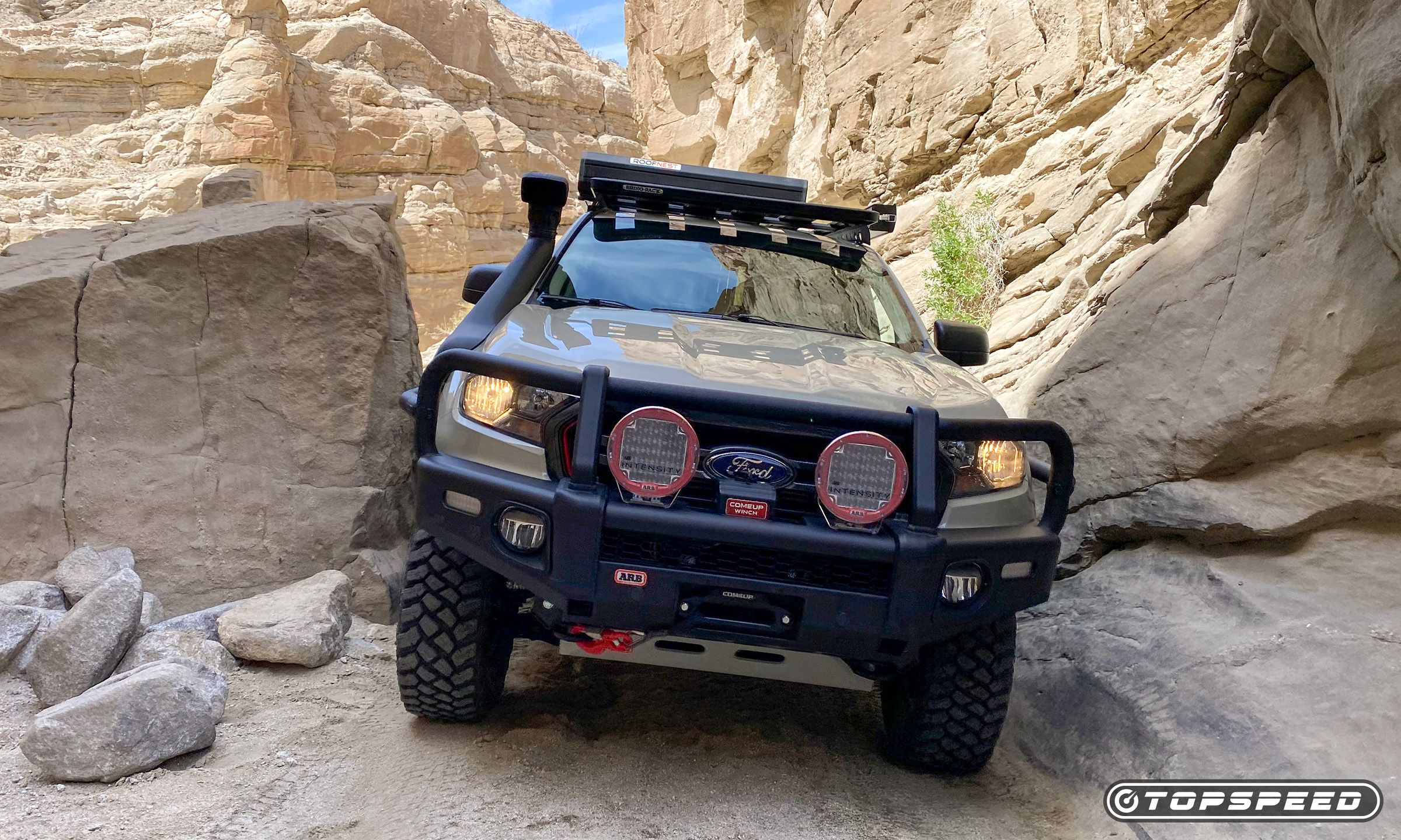 2022 Ford Ranger fora de estrada em Anza Borrego Dessert, sul da Califórnia