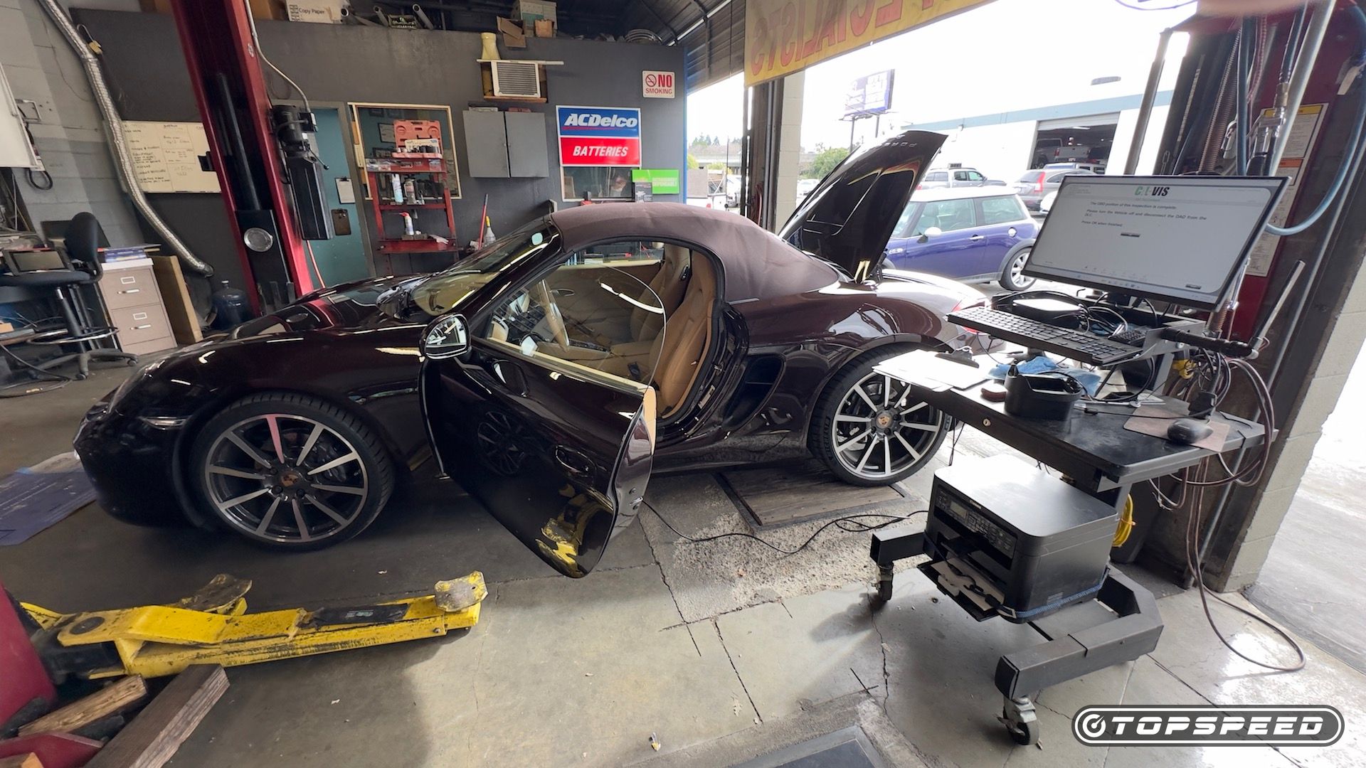 Verificação de poluição do Porsche Boxster 2013