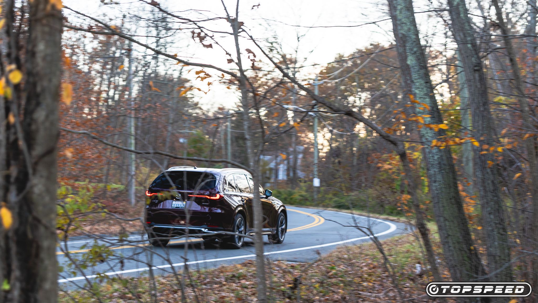 Exterior shot of Mazda CX-90 in action