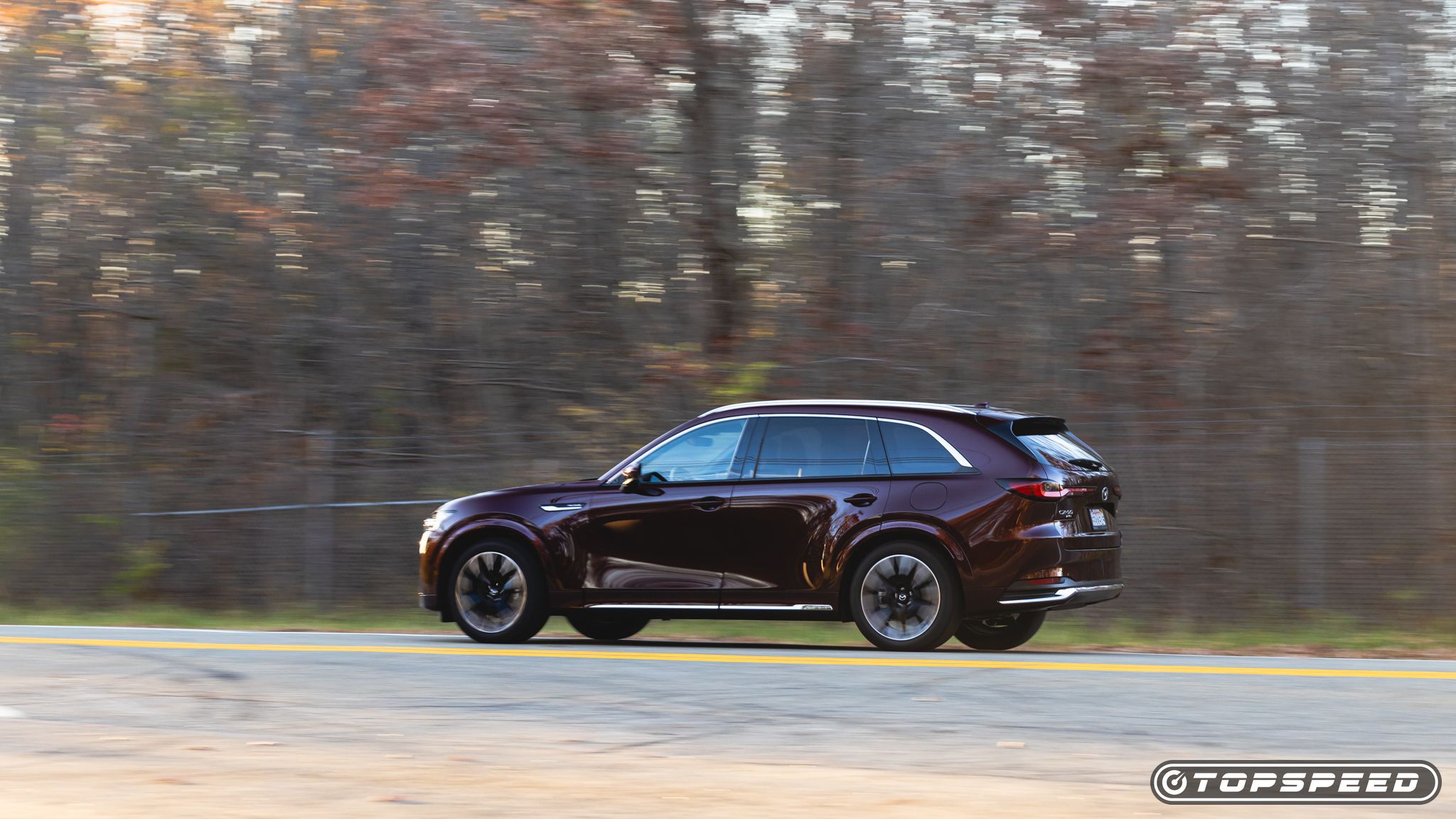 Exterior shot of Mazda CX-90 in action