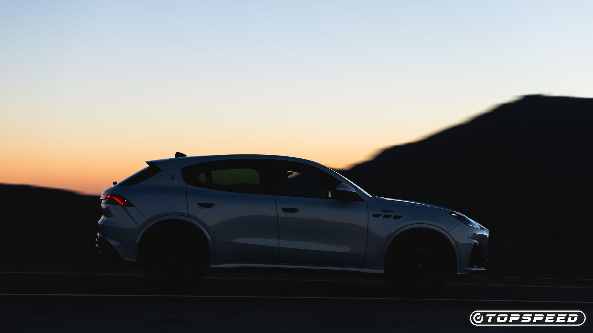 Maserati Grecale Trofeo in motion on the road