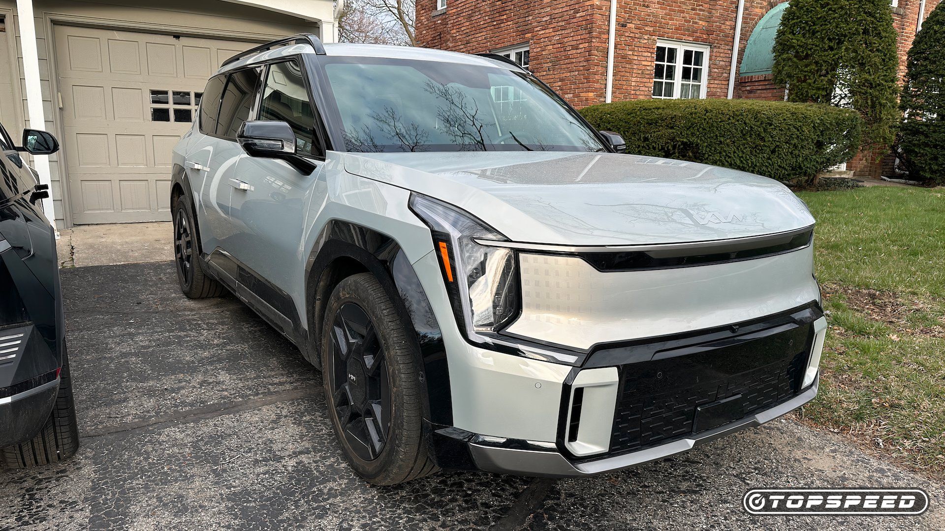 Kia EV9 parked in driveway